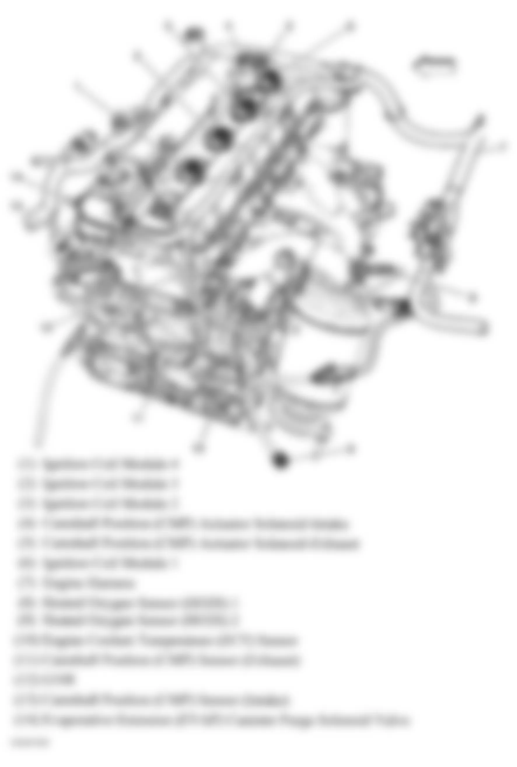 Chevrolet HHR LS 2009 - Component Locations -  Top Of Engine (2.2L & 2.4L)