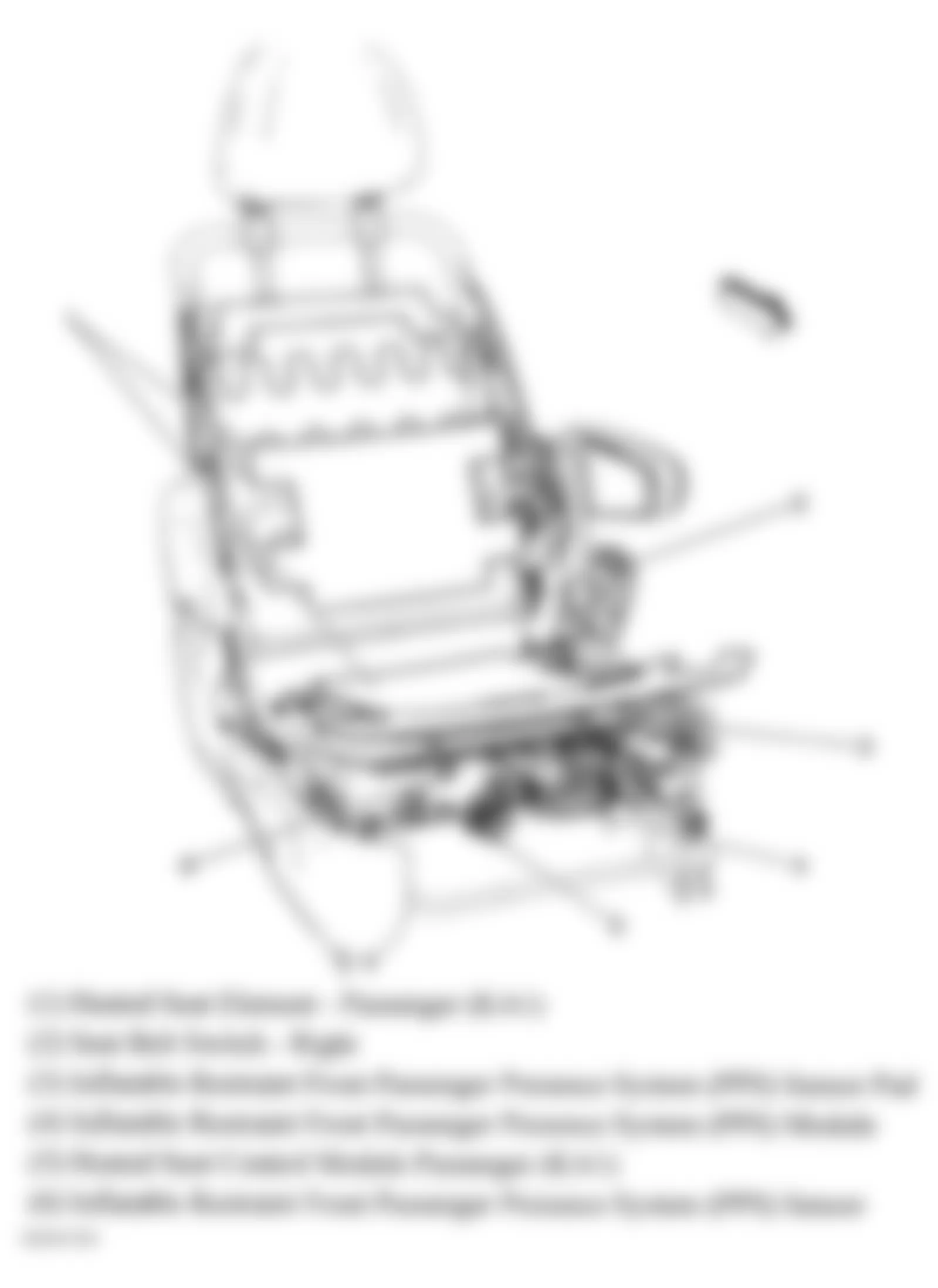Chevrolet HHR LS 2009 - Component Locations -  Front Passengers Seat