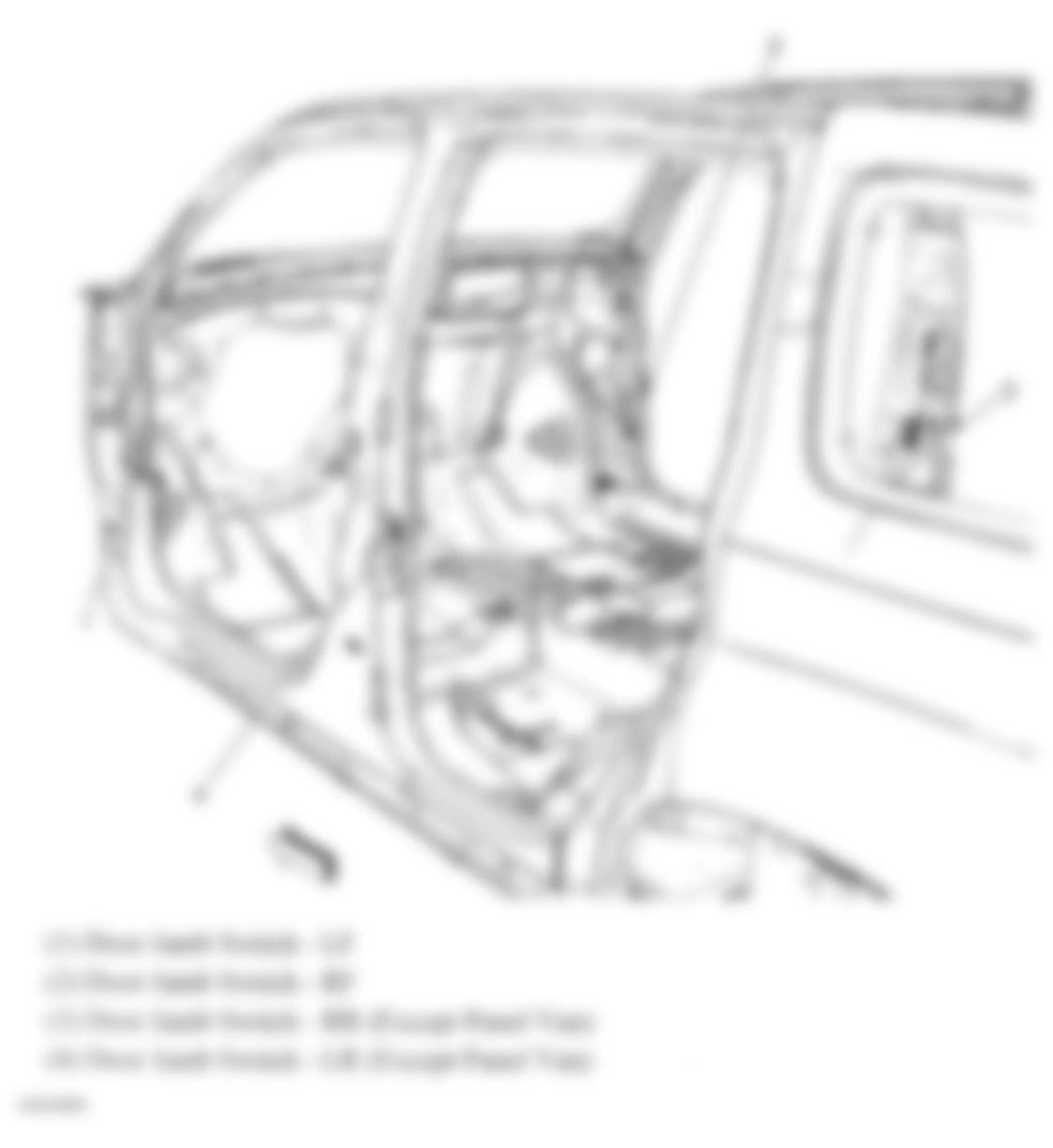 Chevrolet HHR LS 2009 - Component Locations -  Door Jamb Switches