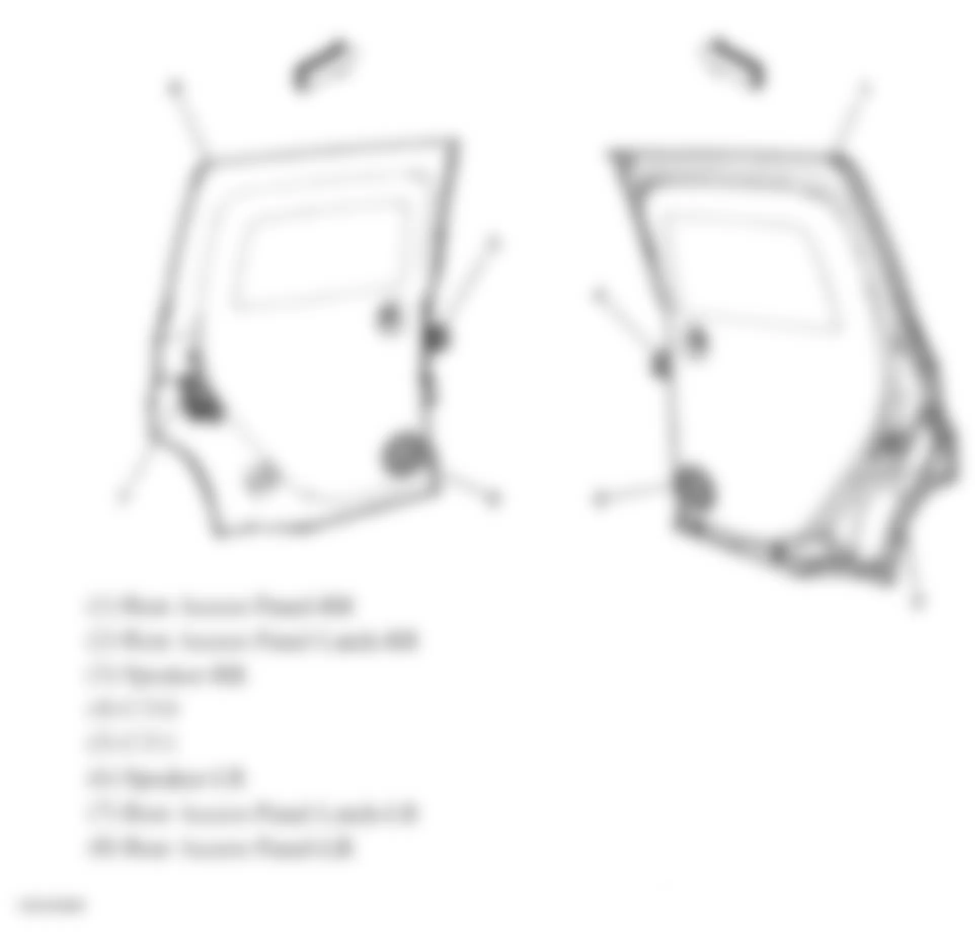 Chevrolet HHR LS 2009 - Component Locations -  Rear Access Panel Components (Panel Van)