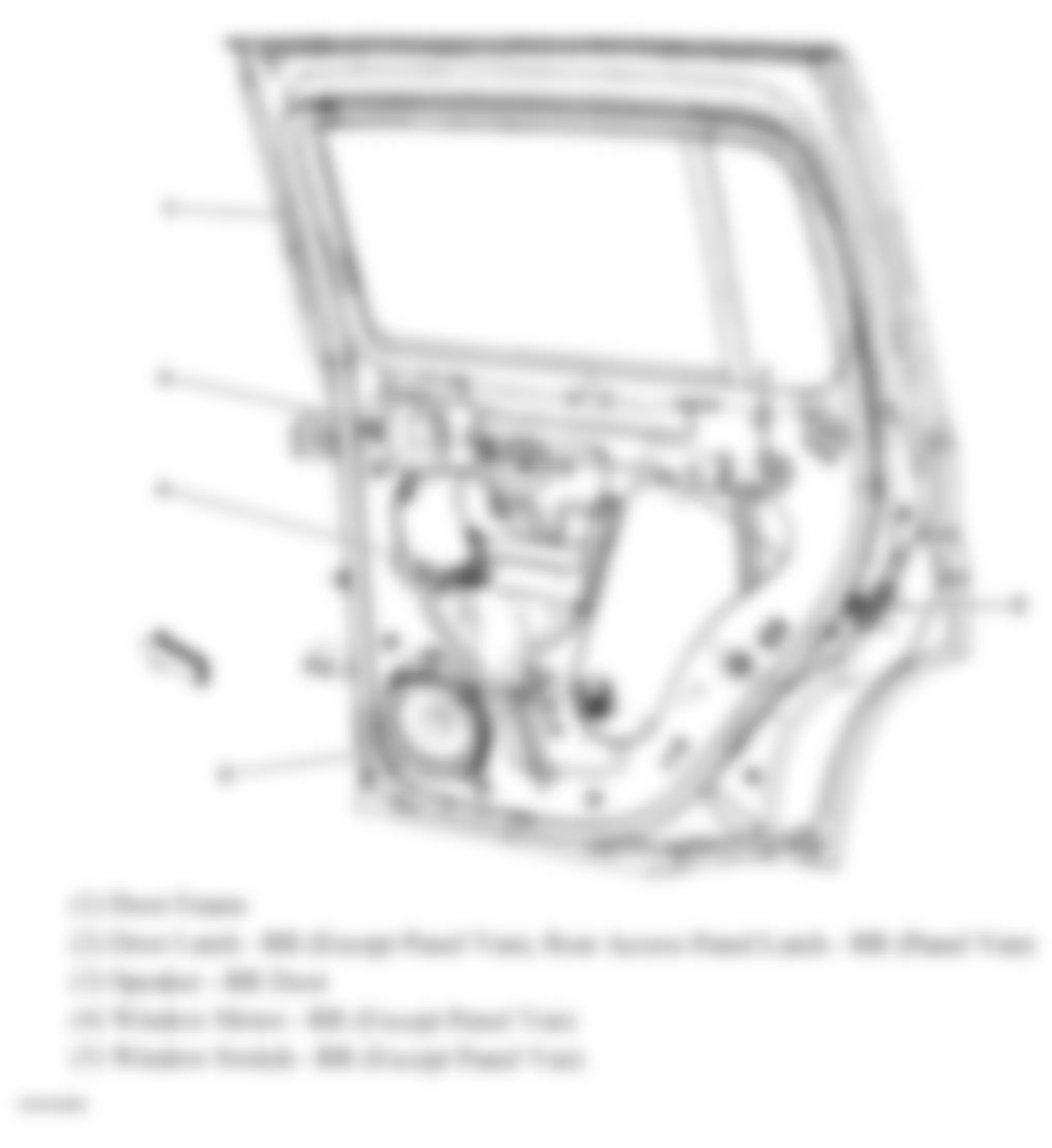 Chevrolet HHR LT 2009 - Component Locations -  Right Rear Door/Rear Access Panel