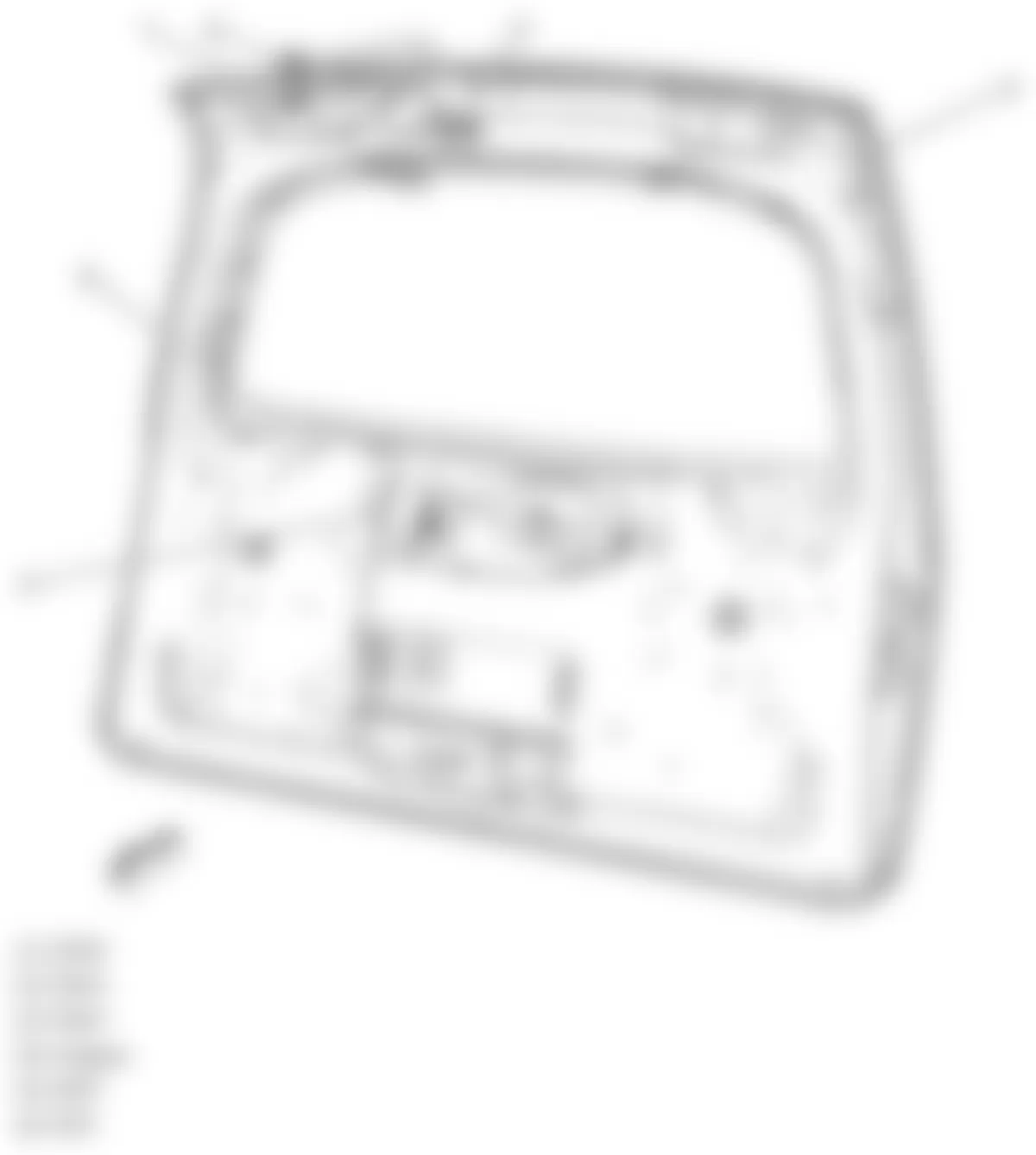 Chevrolet HHR SS 2009 - Component Locations -  Liftgate