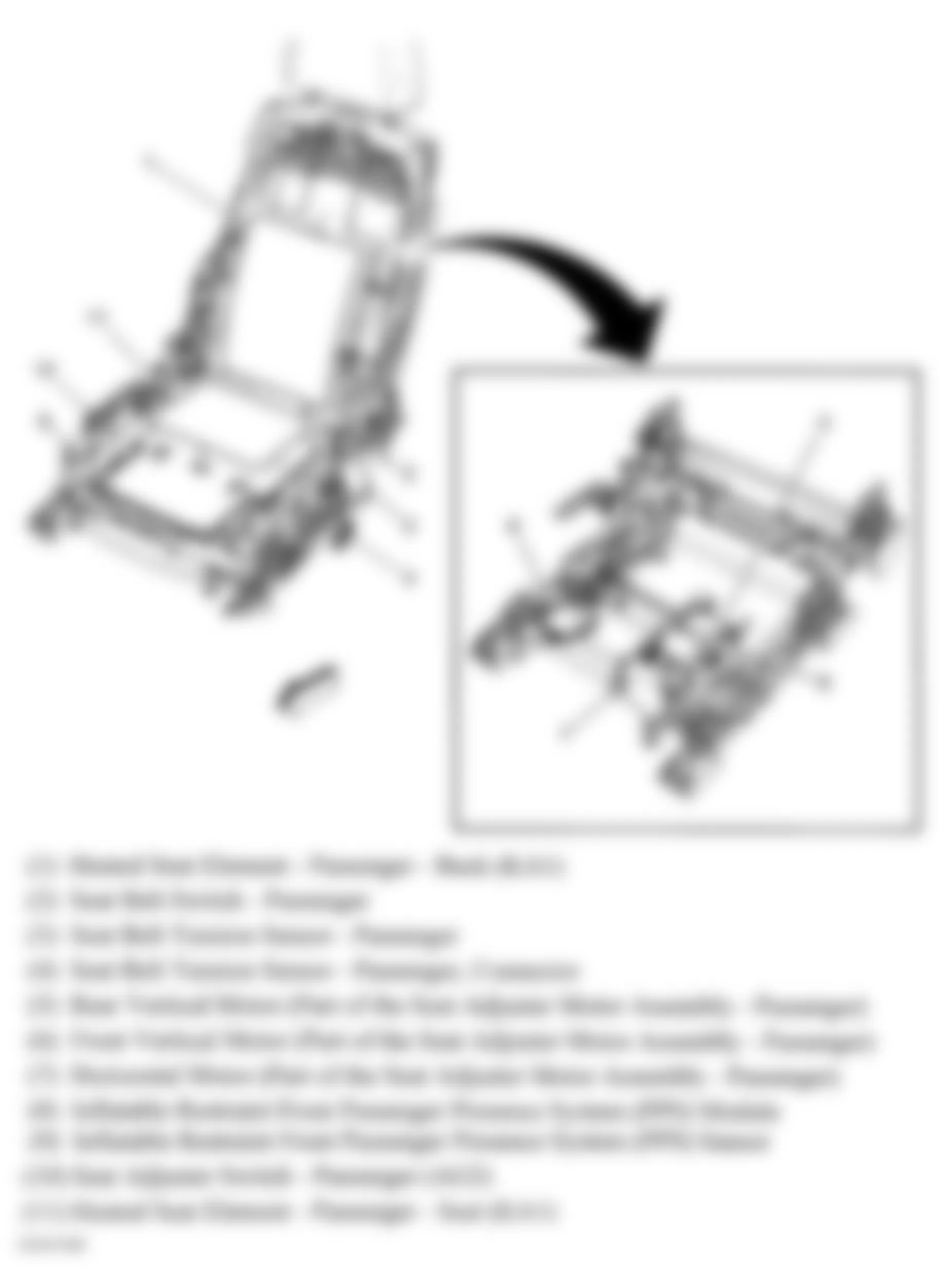 Chevrolet Impala LT 2009 - Component Locations -  Front Passengers Seat