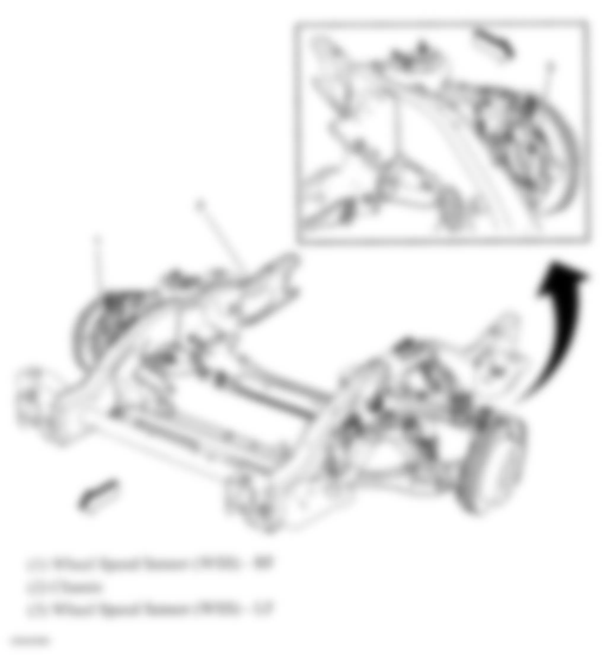 Chevrolet Silverado 2500 HD 2009 - Component Locations -  Front Wheel Speed Sensors