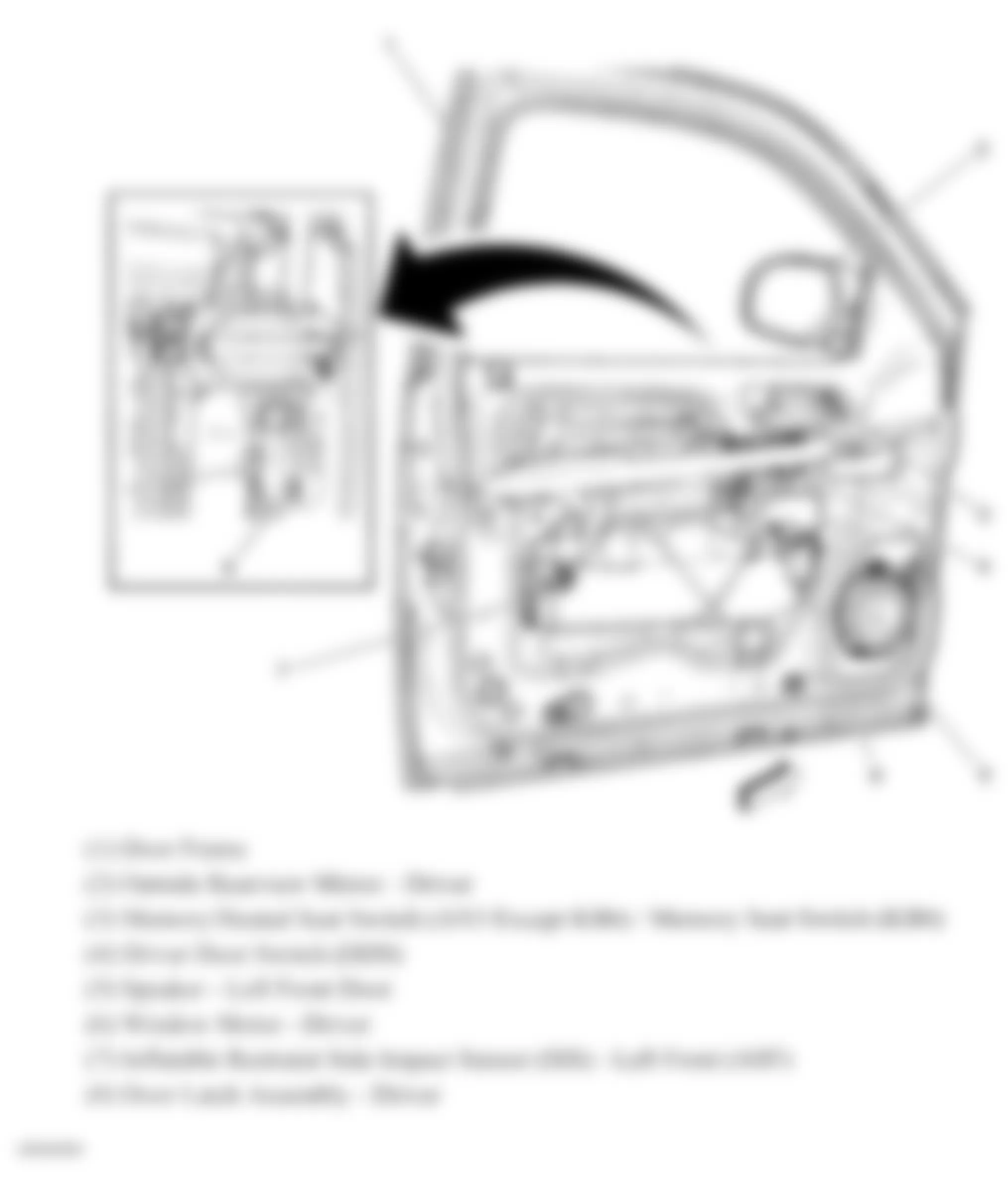 Chevrolet Suburban K1500 2009 - Component Locations -  Left Front Door