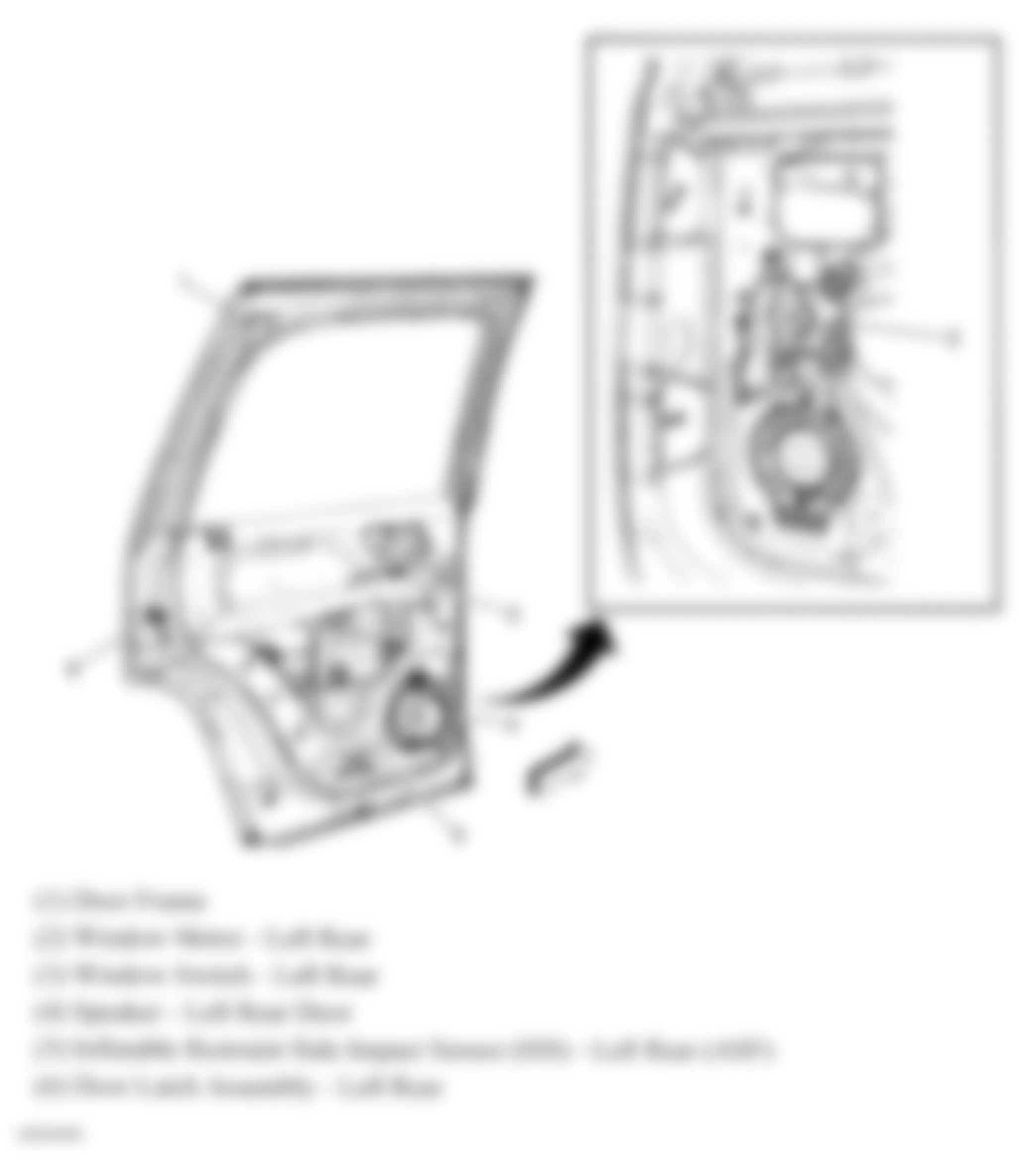 Chevrolet Suburban K1500 2009 - Component Locations -  Left Rear Door