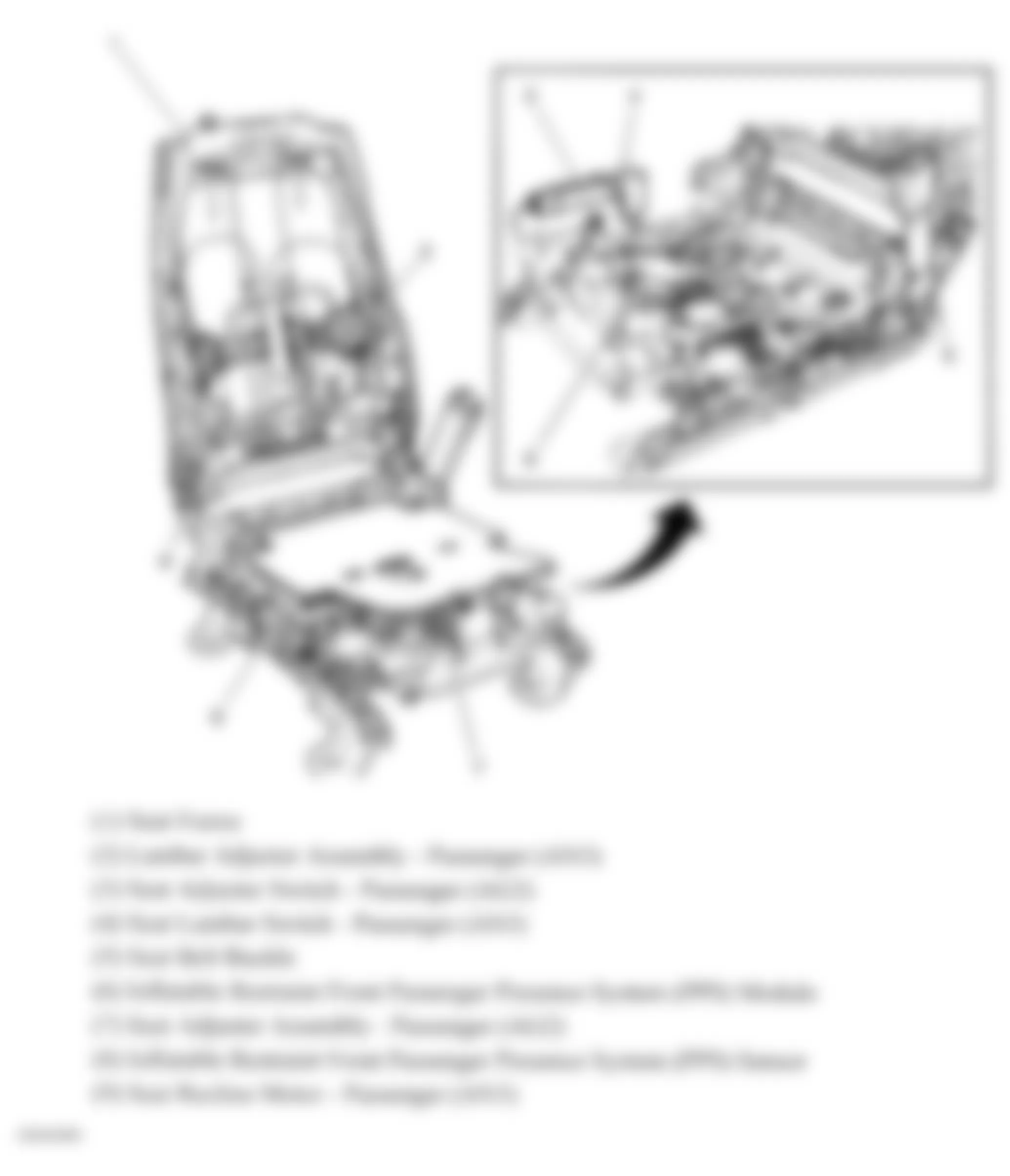 Chevrolet Suburban K1500 2009 - Component Locations -  Front Passengers Seat