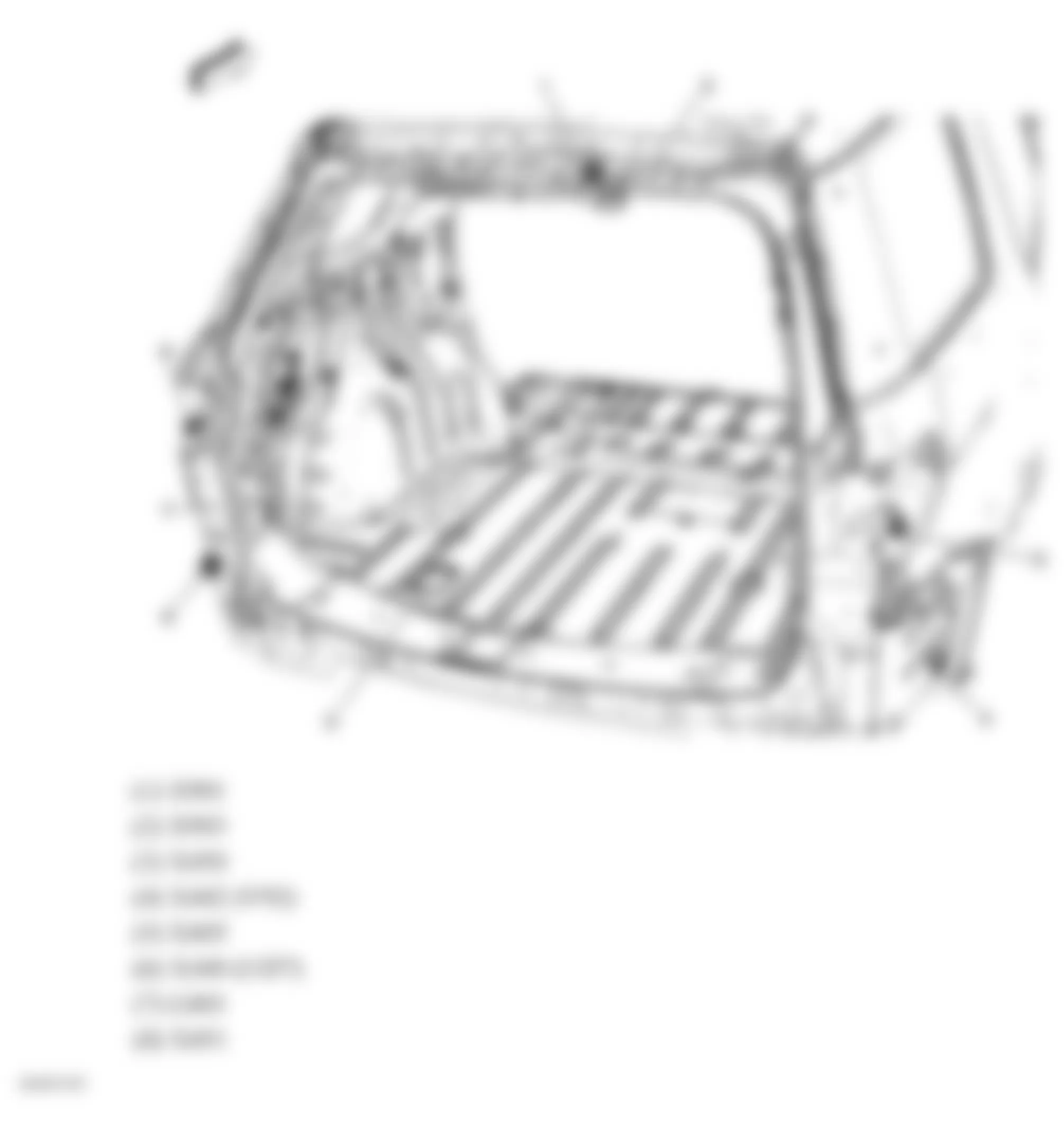 Chevrolet Traverse LS 2009 - Component Locations -  Rear Of Vehicle