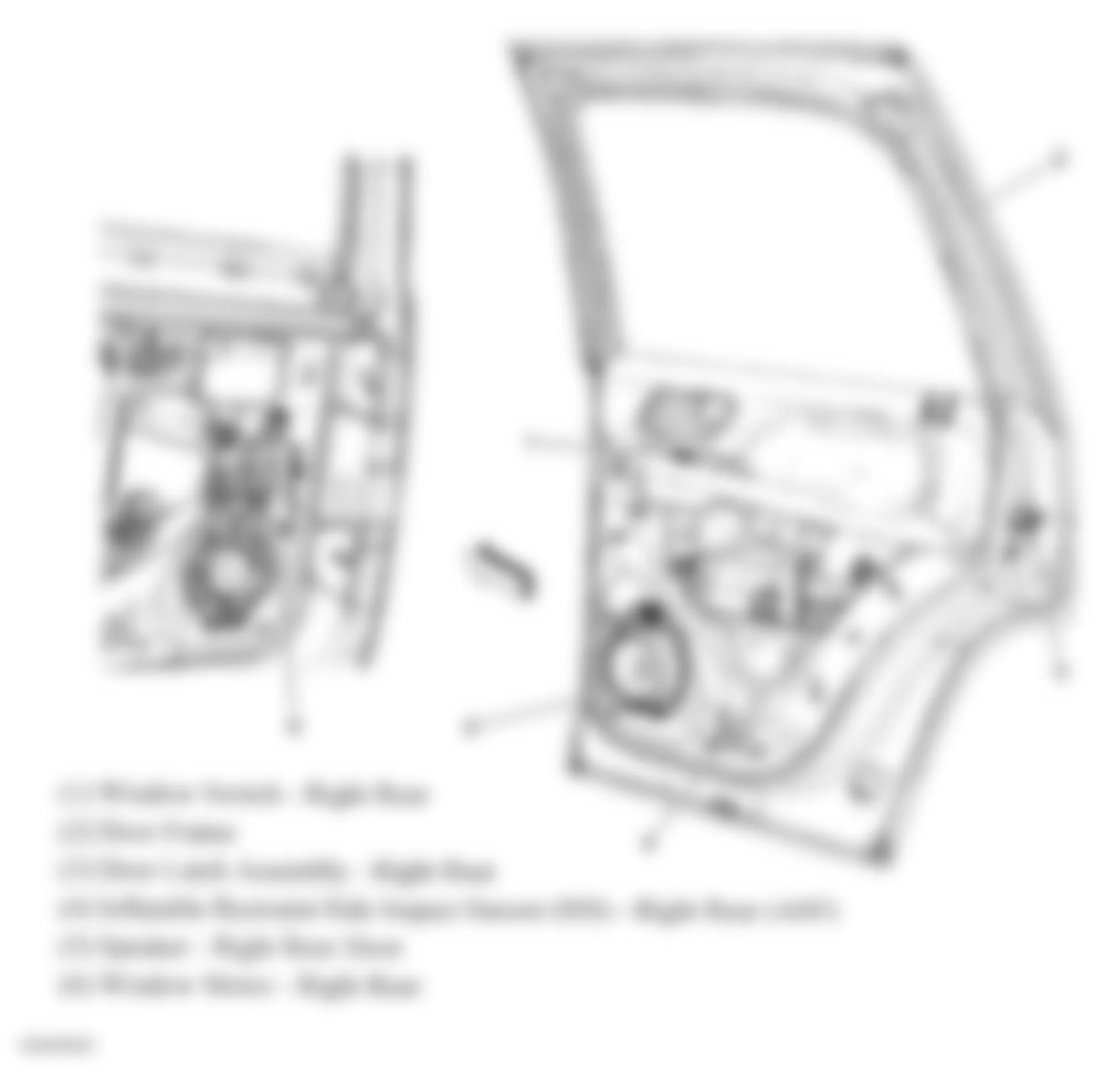 Chevrolet Suburban K1500 2010 - Component Locations -  Right Rear Door