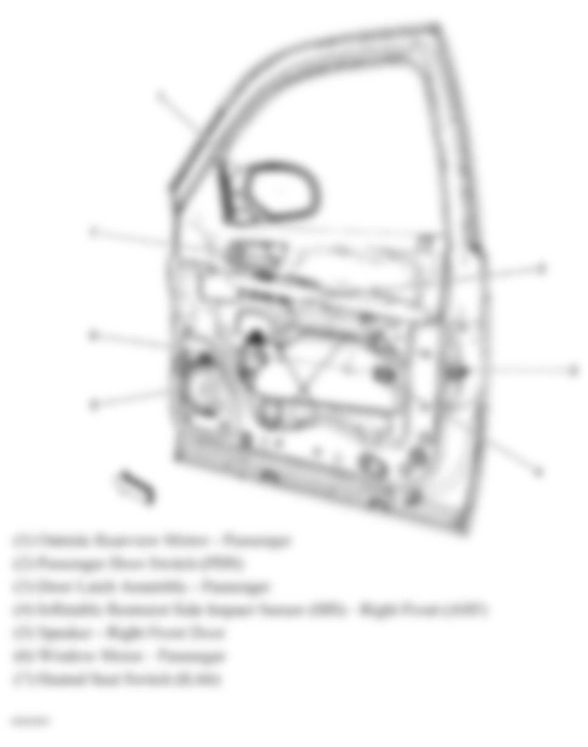 Chevrolet Suburban K2500 2010 - Component Locations -  Right Front Door