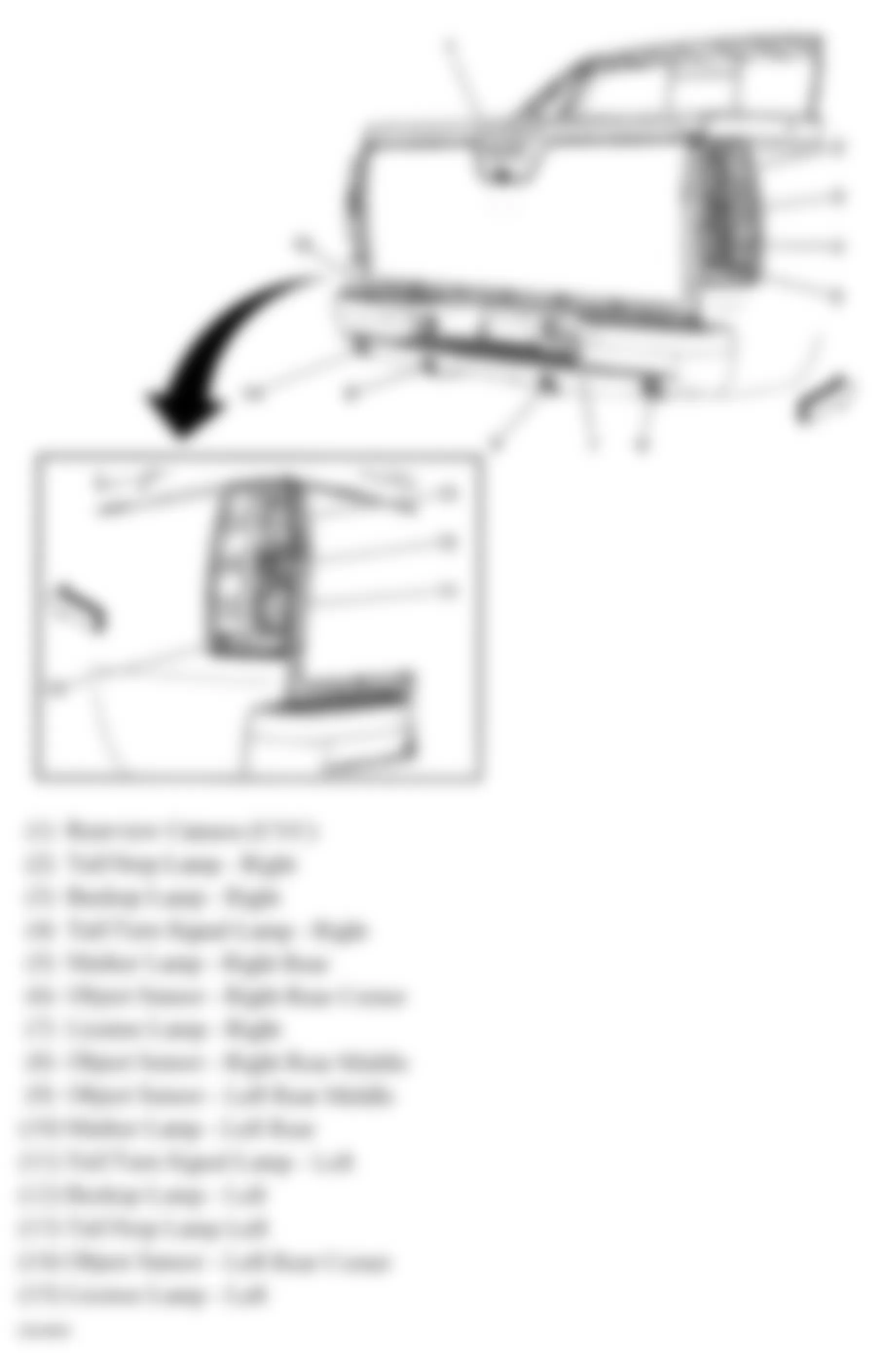 Chevrolet Tahoe Hybrid 2010 - Component Locations -  Rear Of Vehicle (Avalanche, Suburban & Tahoe W/Tailgate)