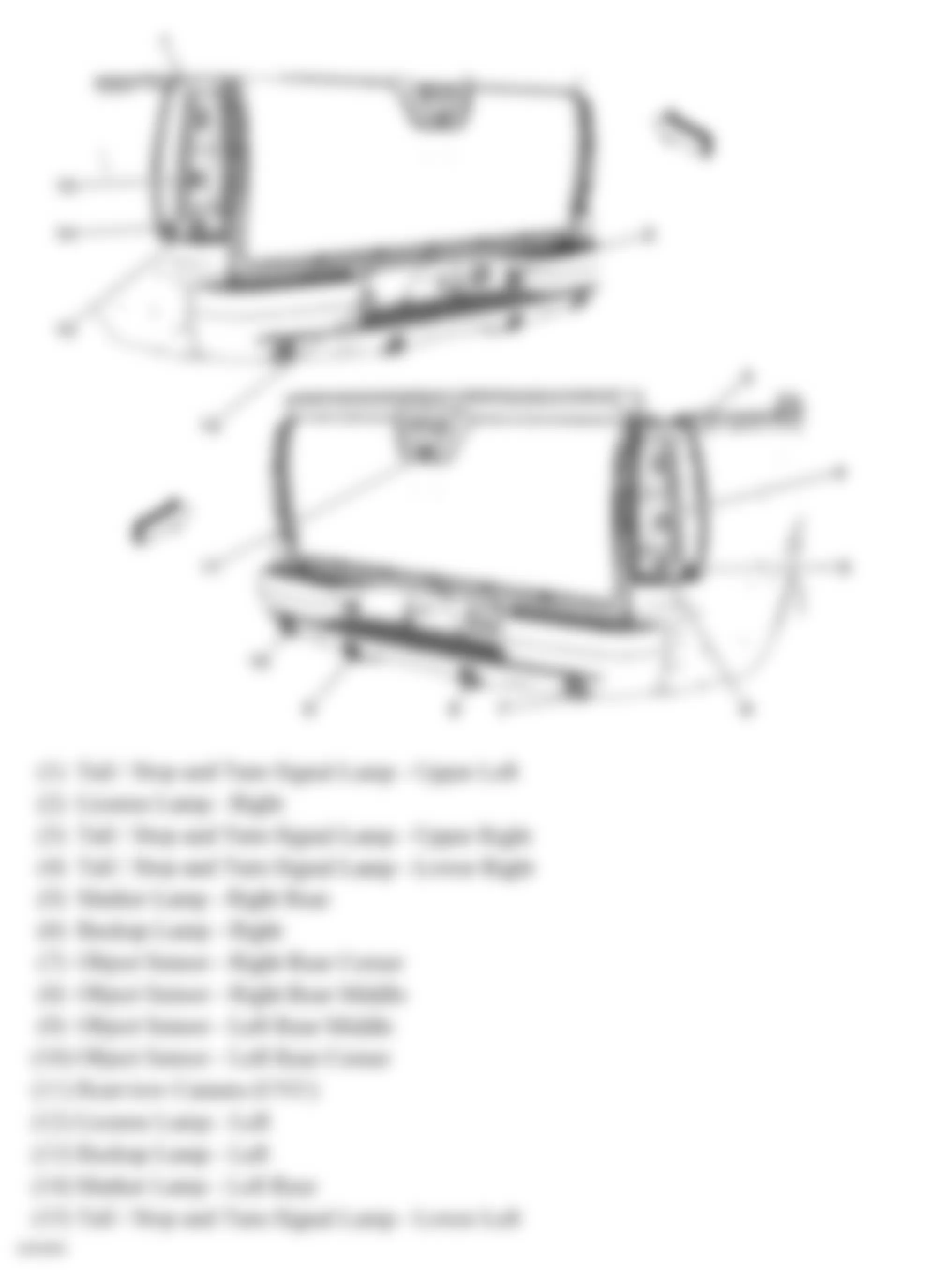 Chevrolet Tahoe Hybrid 2010 - Component Locations -  Rear Of Vehicle (Tahoe & Escalade W/Tailgate)