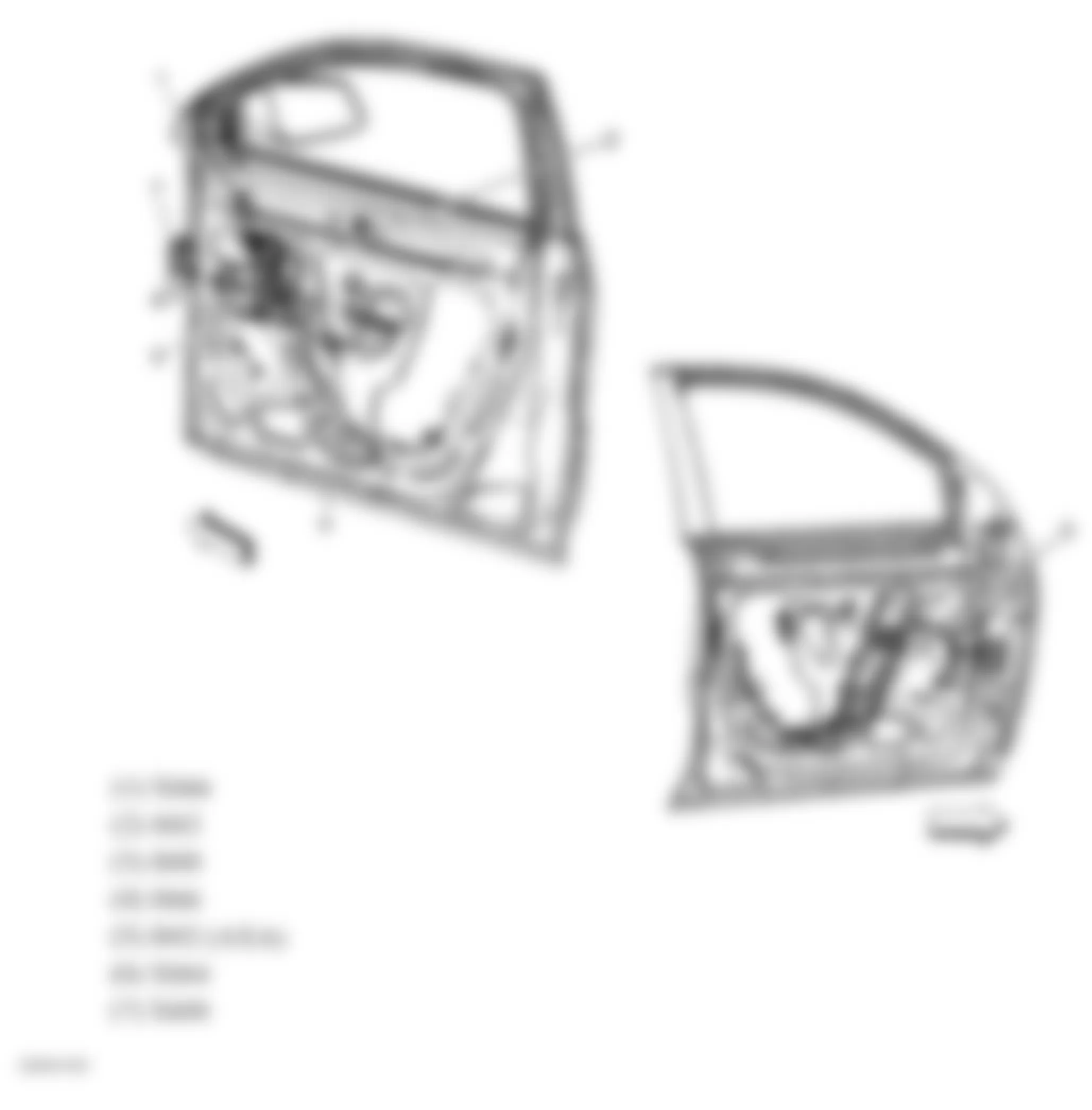 Chevrolet Traverse LT 2010 - Component Locations -  Front Passengers Door