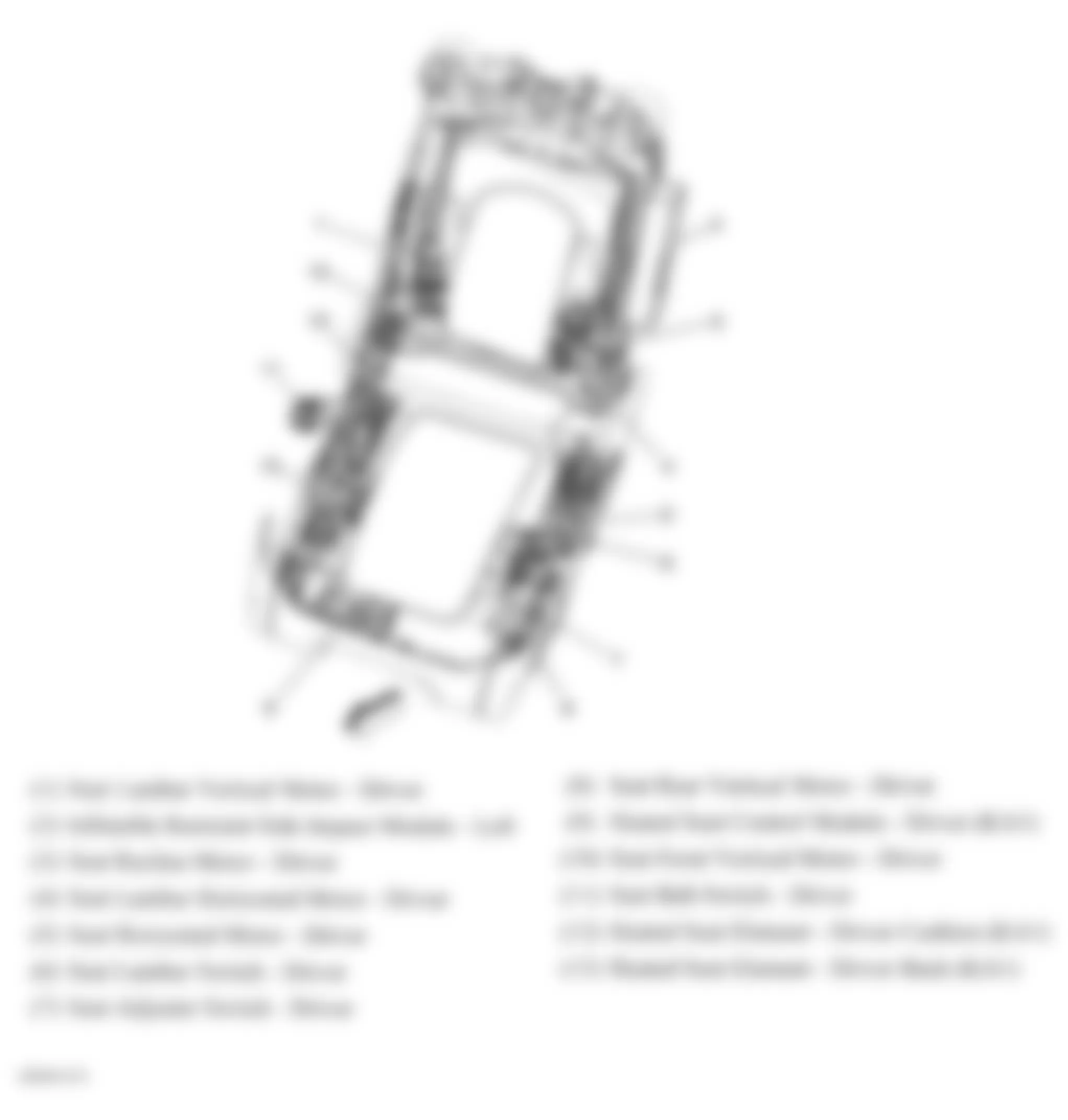 Chevrolet Traverse LTZ 2010 - Component Locations -  Drivers Seat (Power Seat)