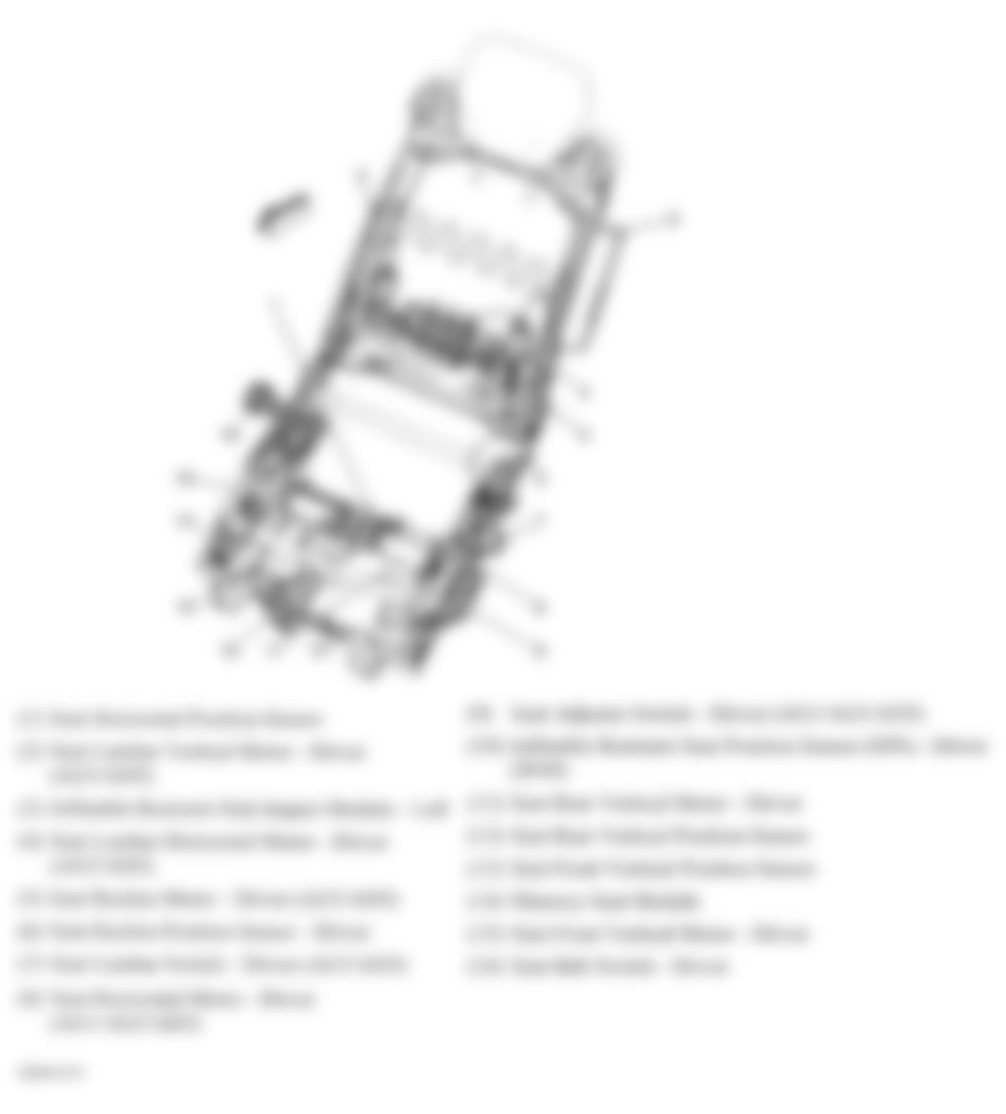 Chevrolet Traverse LTZ 2010 - Component Locations -  Drivers Seat (Power Memory Seat)