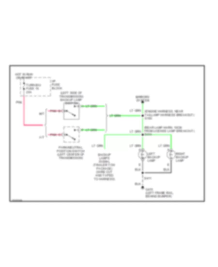 Backup Lamps Wiring Diagram for Chevrolet Tahoe 1998