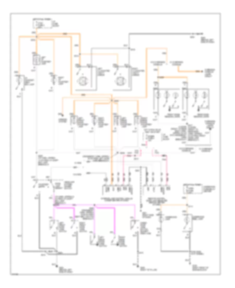 Courtesy Lamps Wiring Diagram with Auxiliary Lighting for Chevrolet Tahoe 1998
