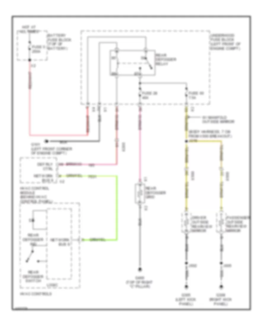 Defoggers Wiring Diagram for Chevrolet Cruze Diesel 2014