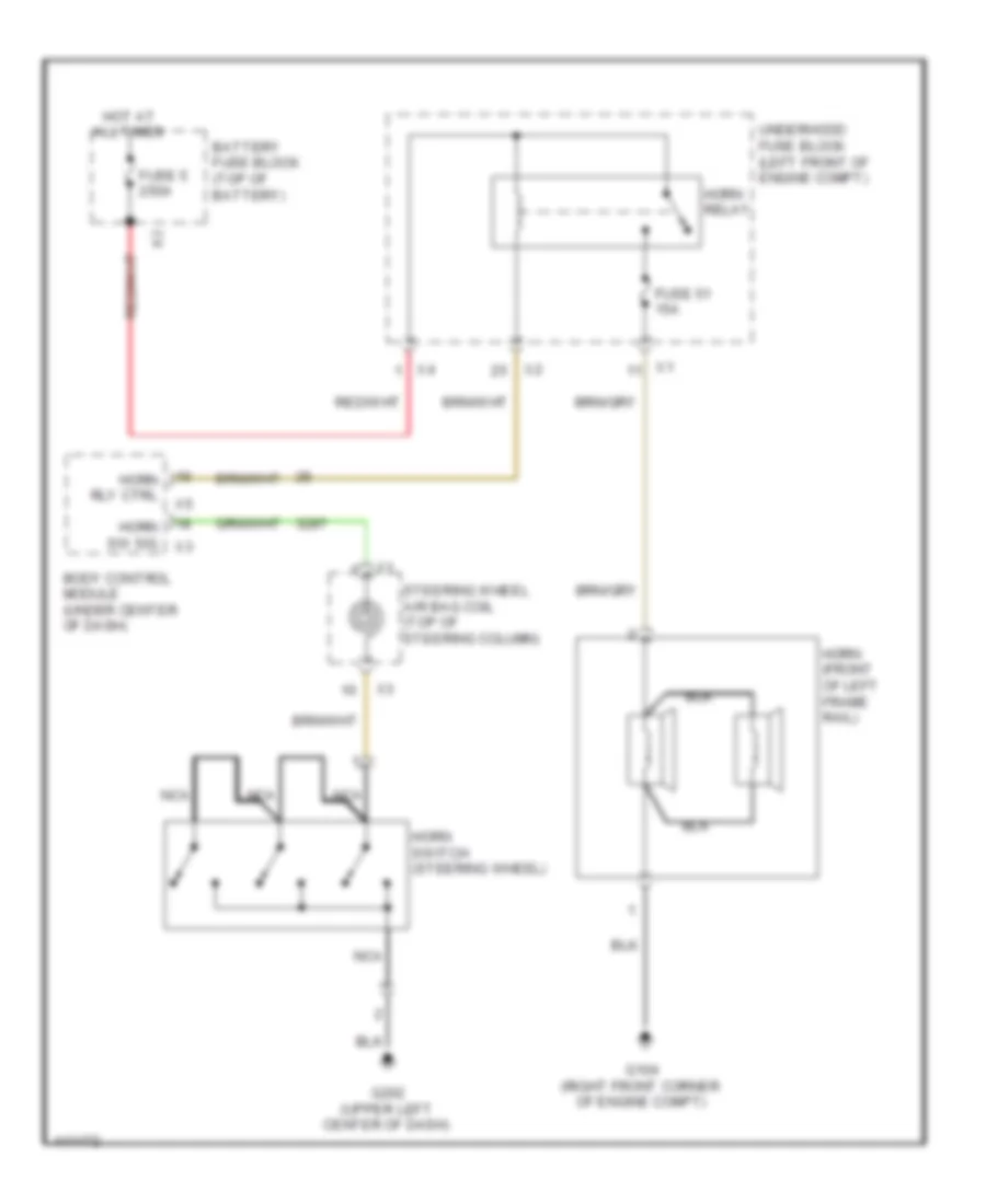 Horn Wiring Diagram for Chevrolet Cruze Diesel 2014