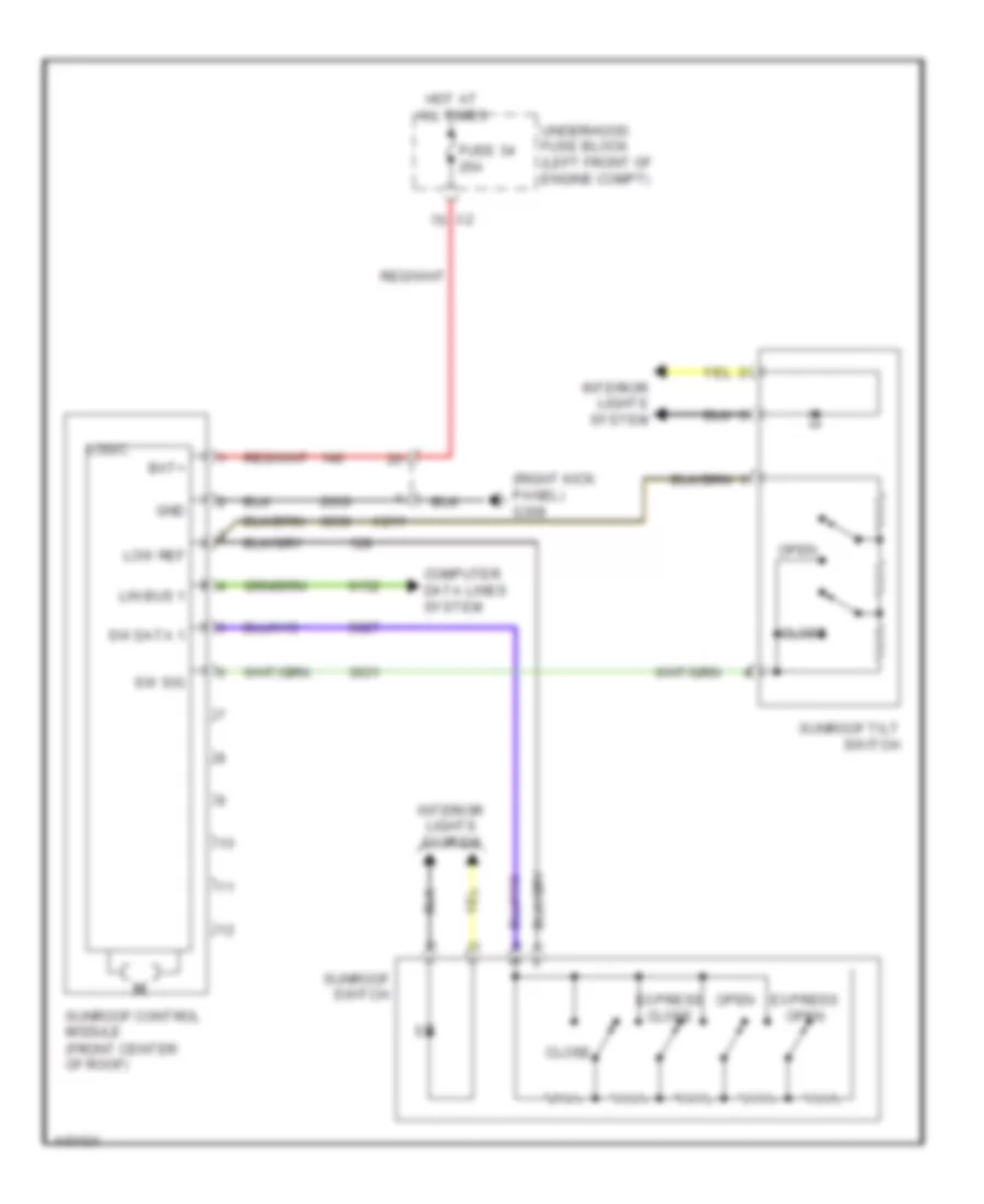 Power TopSunroof Wiring Diagram for Chevrolet Cruze Diesel 2014