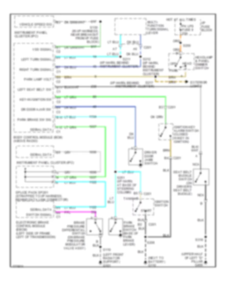 Warning Systems Wiring Diagram for Chevrolet Astro 2003