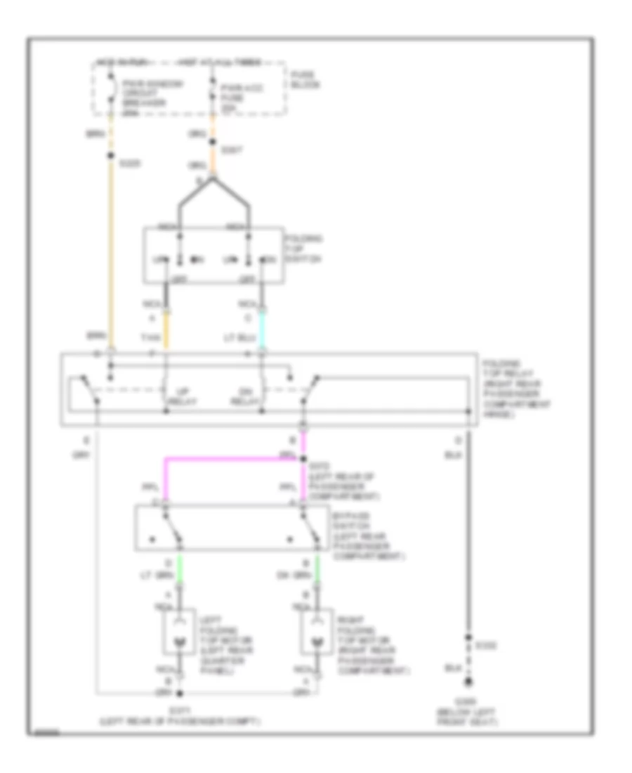 Convertible Top Wiring Diagram for Chevrolet Cavalier RS 1997