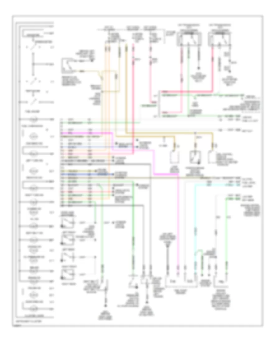 Instrument Cluster Wiring Diagram, without Tachometer for Chevrolet Aveo LT 2006