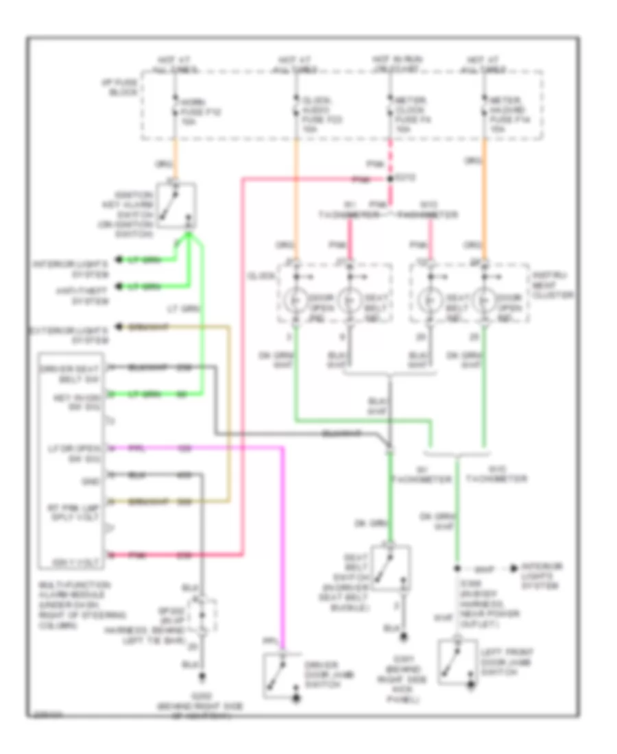 Warning Systems Wiring Diagram for Chevrolet Aveo LT 2006