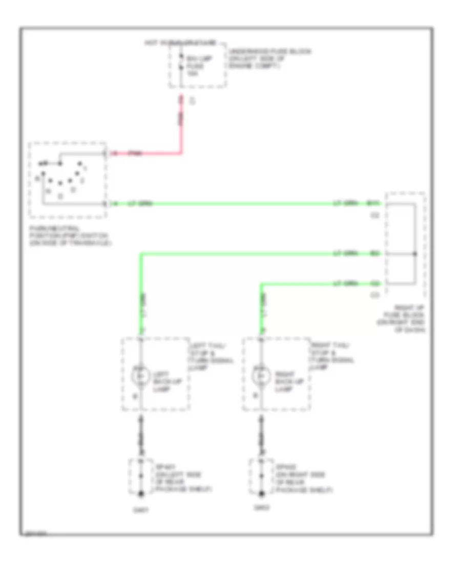 Back up Lamps Wiring Diagram for Chevrolet Classic 2005