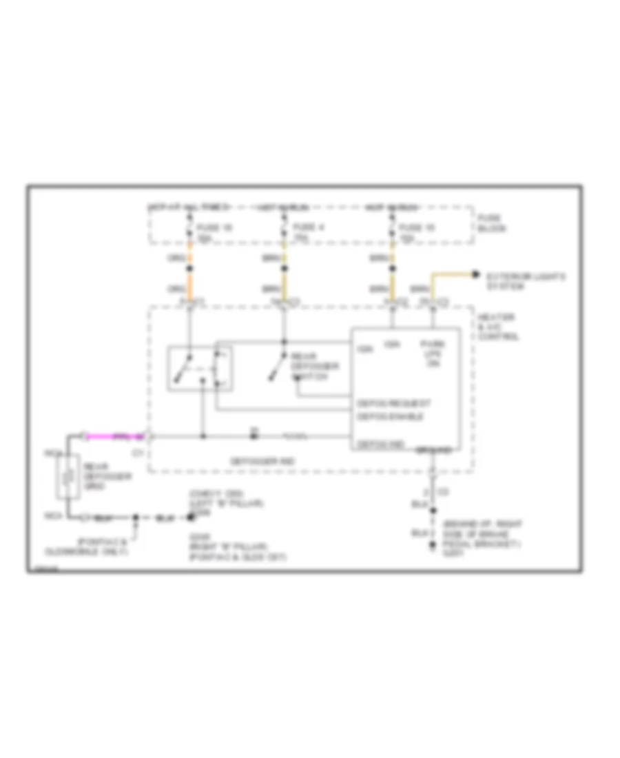 Defogger Wiring Diagram with C60 C67 for Chevrolet Monte Carlo LS 1996
