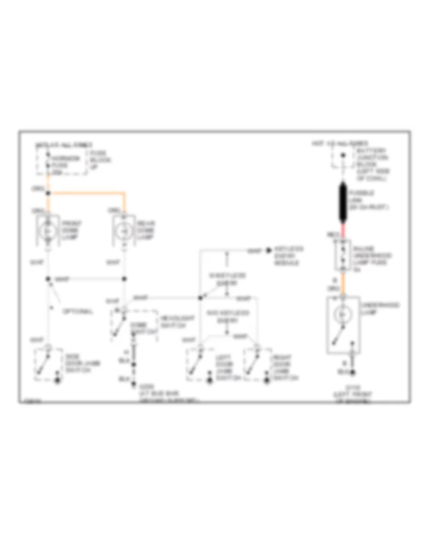 Courtesy Lamps Wiring Diagram without Auxiliary Lighting for Chevrolet Sportvan G30 1995