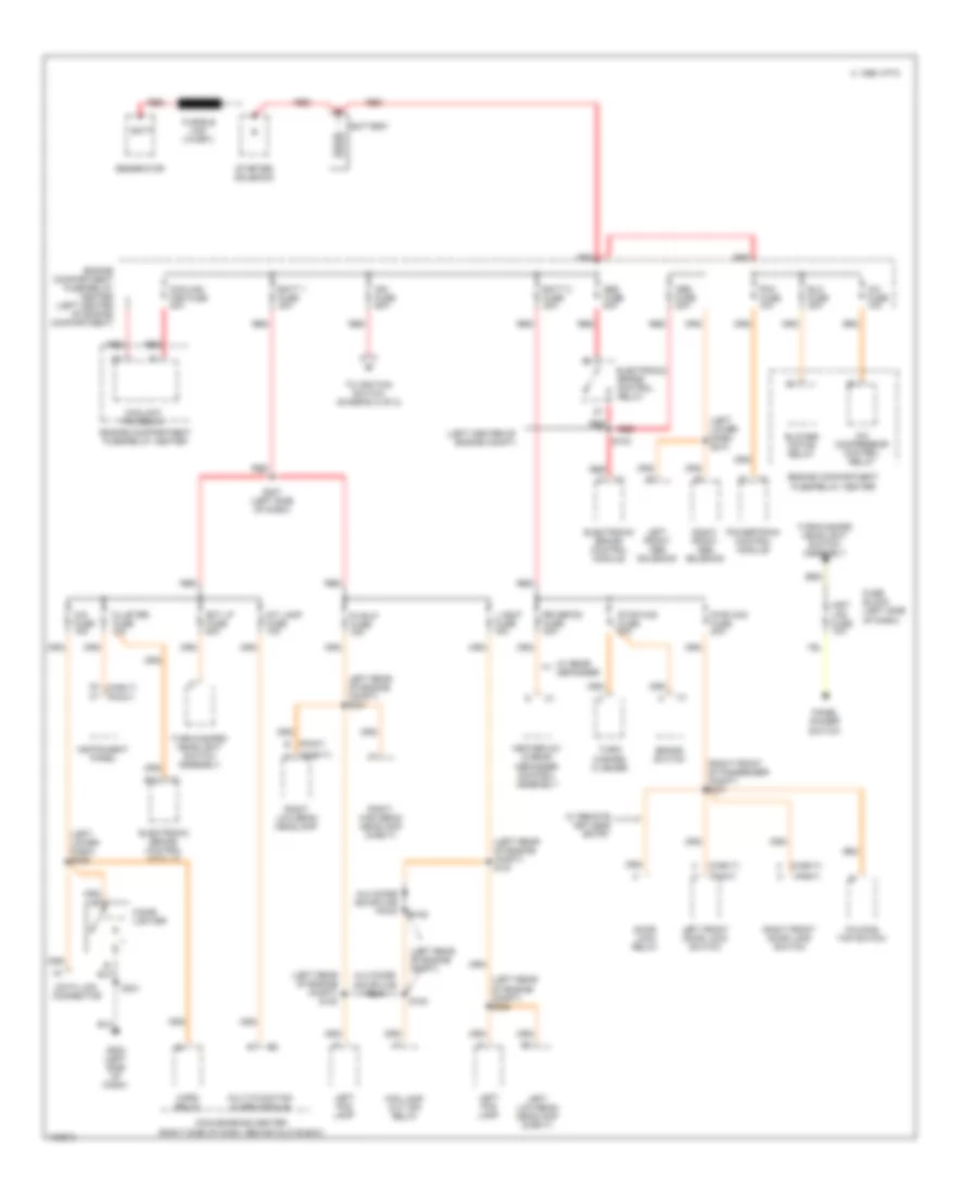 Power Distribution Wiring Diagram 1 of 2 for Chevrolet Cavalier 1998