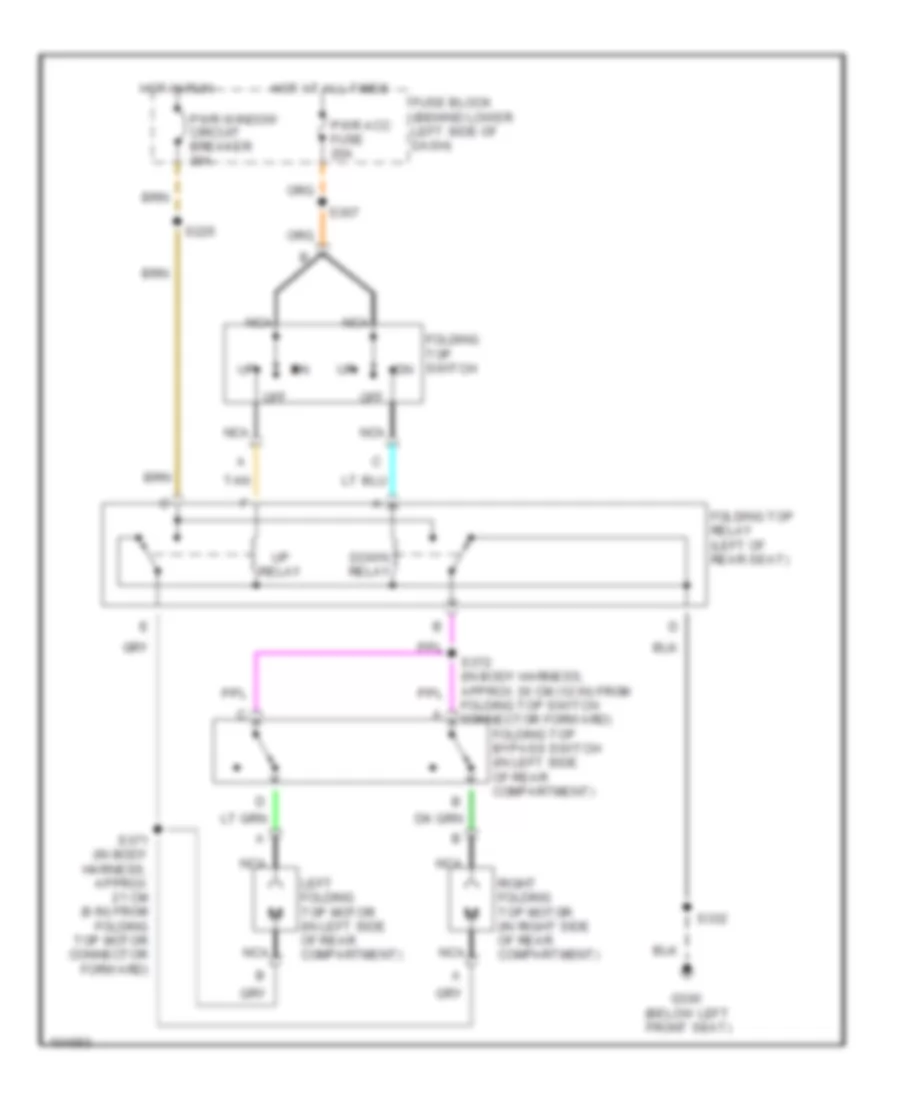Convertible Top Wiring Diagram for Chevrolet Cavalier 1998