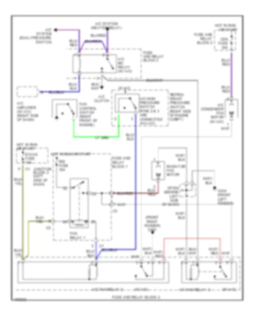 Cooling Fan Wiring Diagram for Chevrolet Prizm 1999