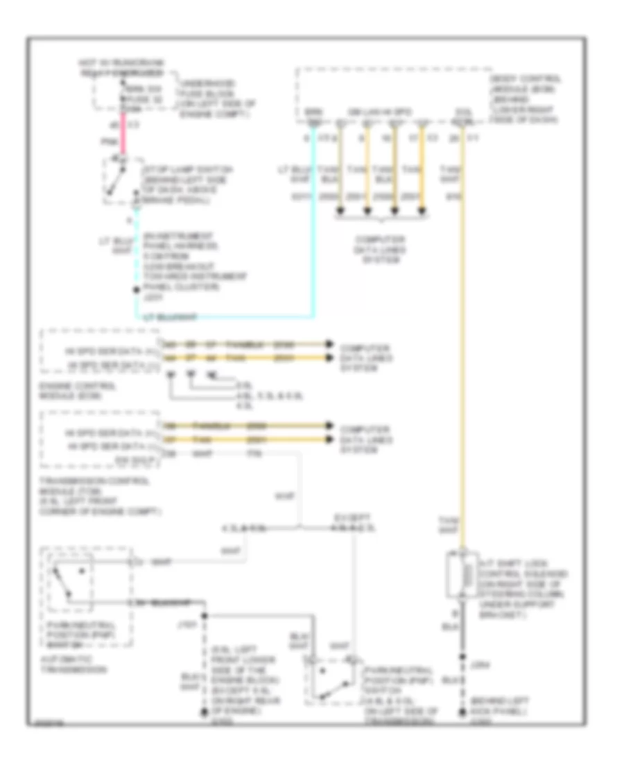 Shift Interlock Wiring Diagram for Chevrolet Cutaway G2009 3500