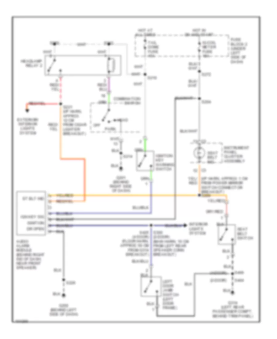 Warning System Wiring Diagrams for Chevrolet Tracker 1998