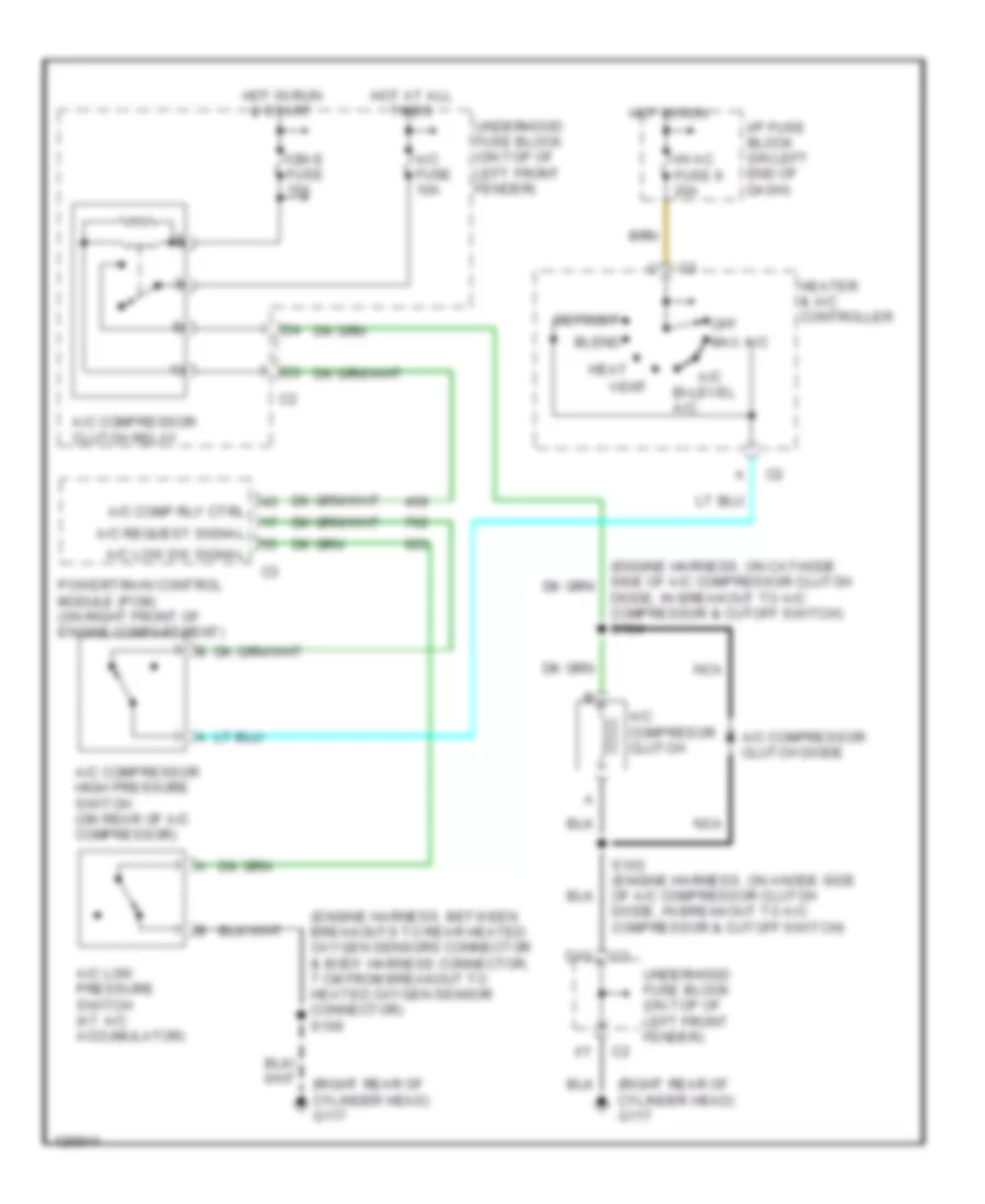 Compressor Wiring Diagram Manual A C for Chevrolet Blazer 2001