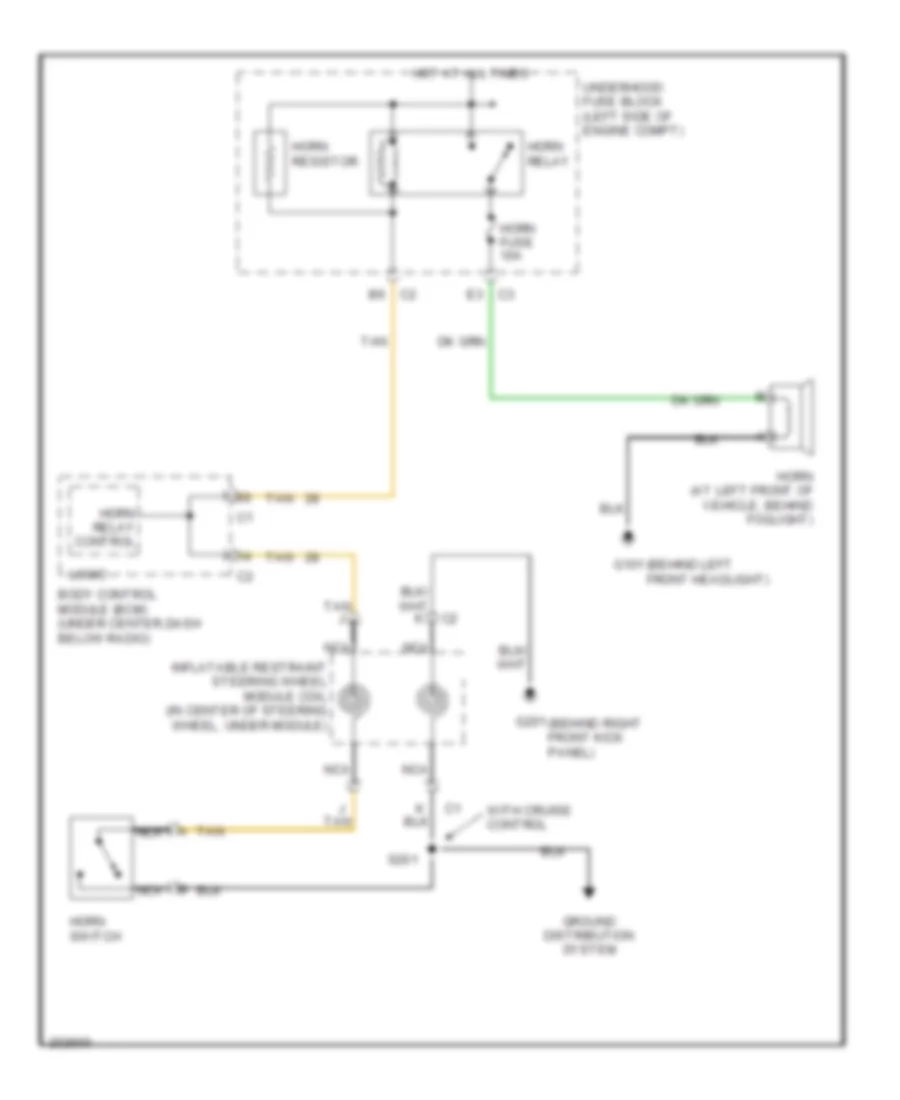 Horn Wiring Diagram for Chevrolet Cobalt LS 2005