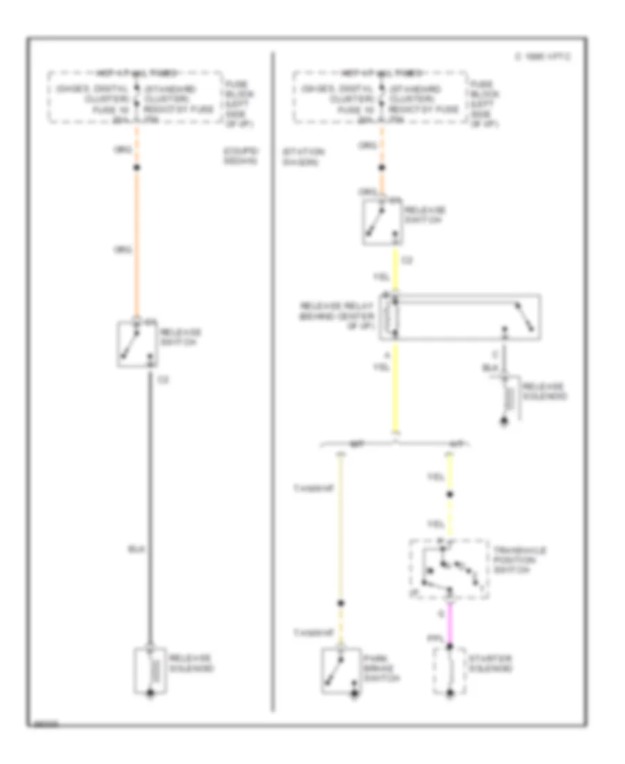 Trunk Tailgate Release Wiring Diagram for Chevrolet Cavalier 1990