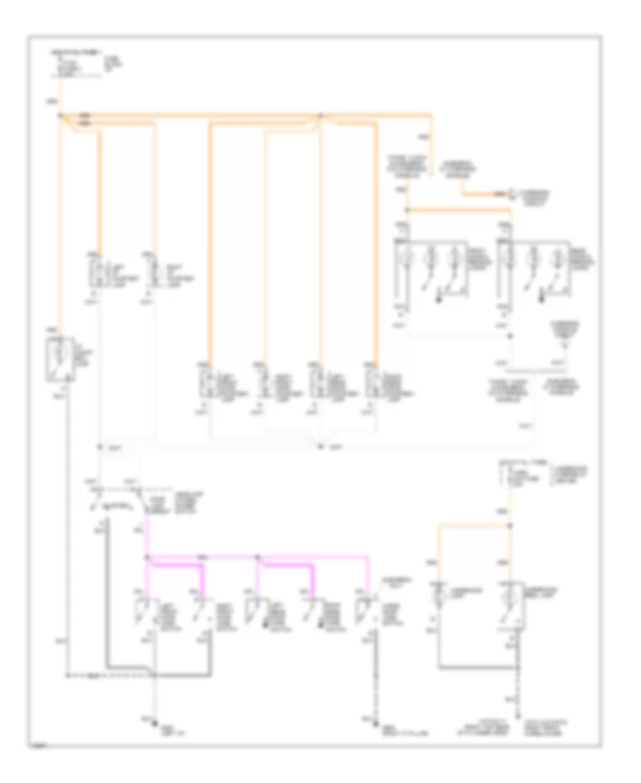 Courtesy Lamps Wiring Diagram, with Auxiliary Lighting for Chevrolet Suburban C1500 1995