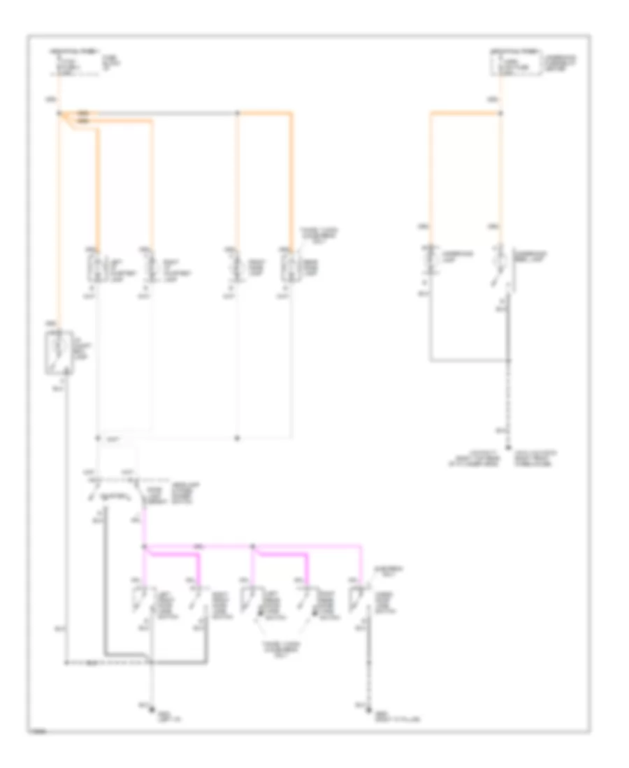 Courtesy Lamps Wiring Diagram, without Auxiliary Lighting for Chevrolet Suburban C1500 1995