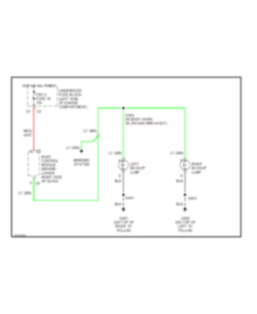 Back up Lamps Wiring Diagram for Chevrolet Chevy Express G2006 2500