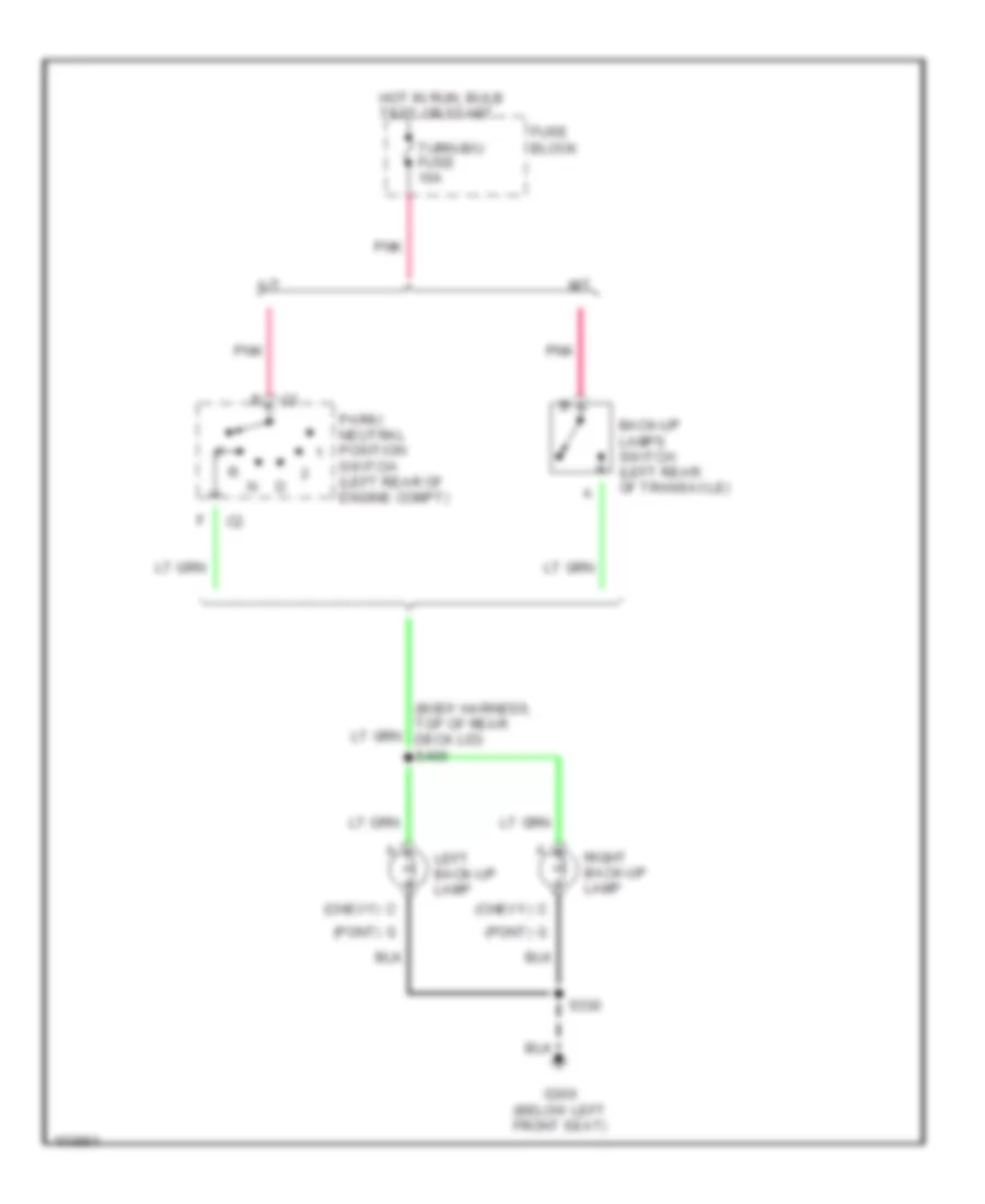 Back up Lamps Wiring Diagram for Chevrolet Cavalier LS 1998