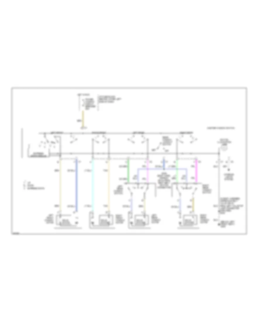 Power Window Wiring Diagram, 4 Door for Chevrolet Cavalier LS 1998