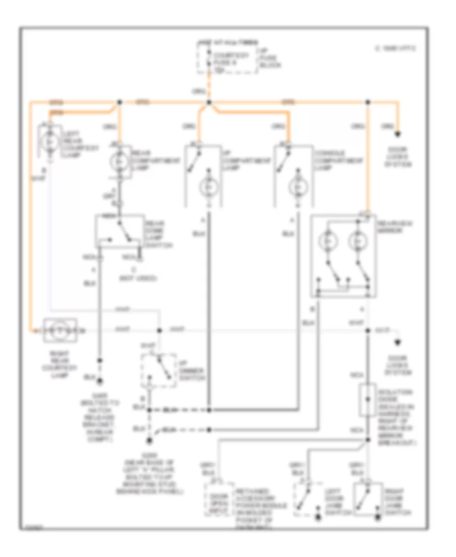 Courtesy Lamps Wiring Diagram Convertible for Chevrolet Camaro 1994
