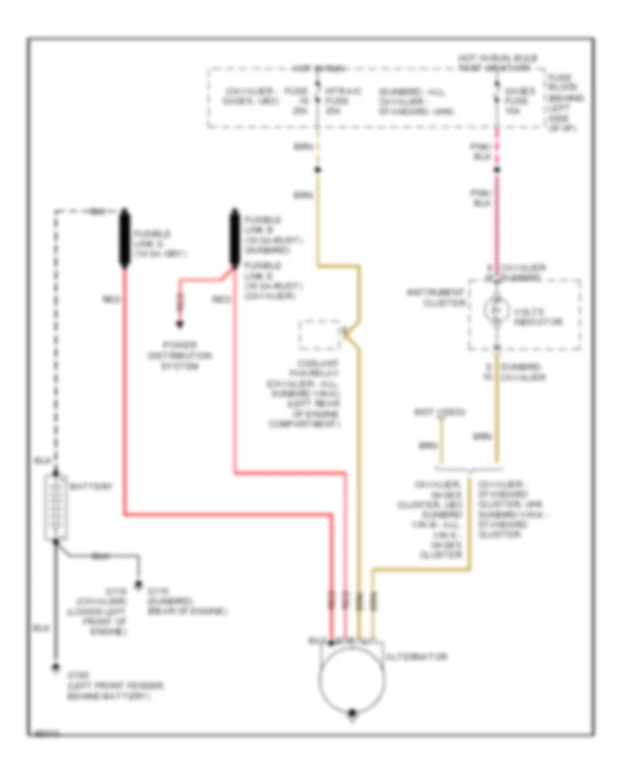 Charging Wiring Diagram for Chevrolet Cavalier RS 1990