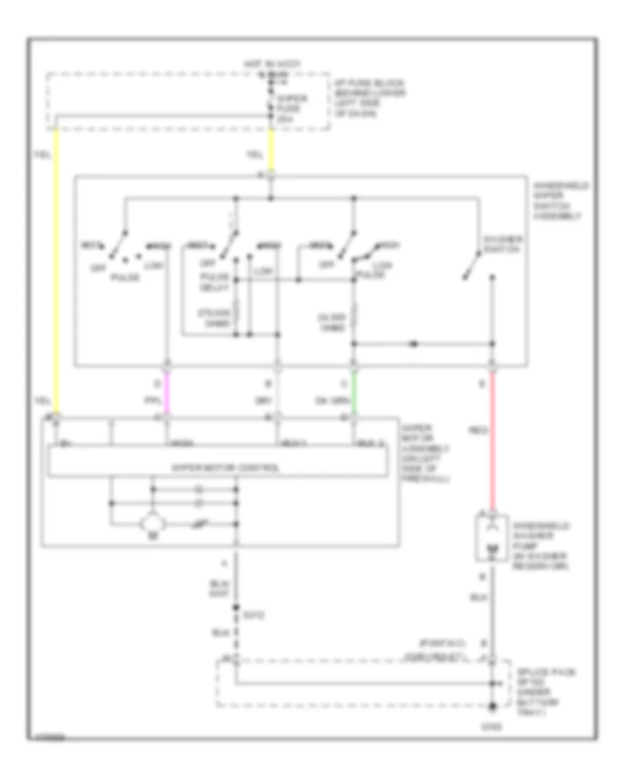 Pulse WiperWasher Wiring Diagram, Early Production for Chevrolet Cavalier 2003