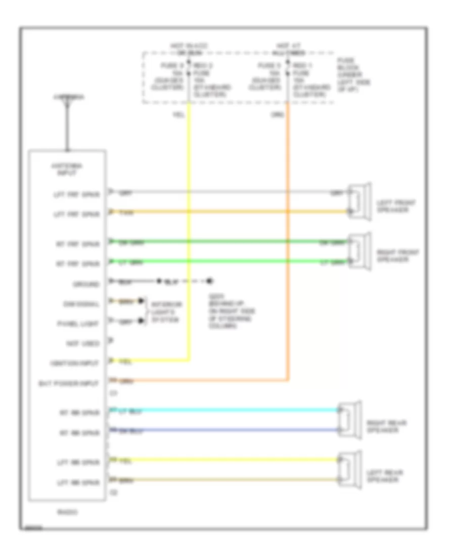 Radio Wiring Diagrams for Chevrolet Cavalier VL 1990