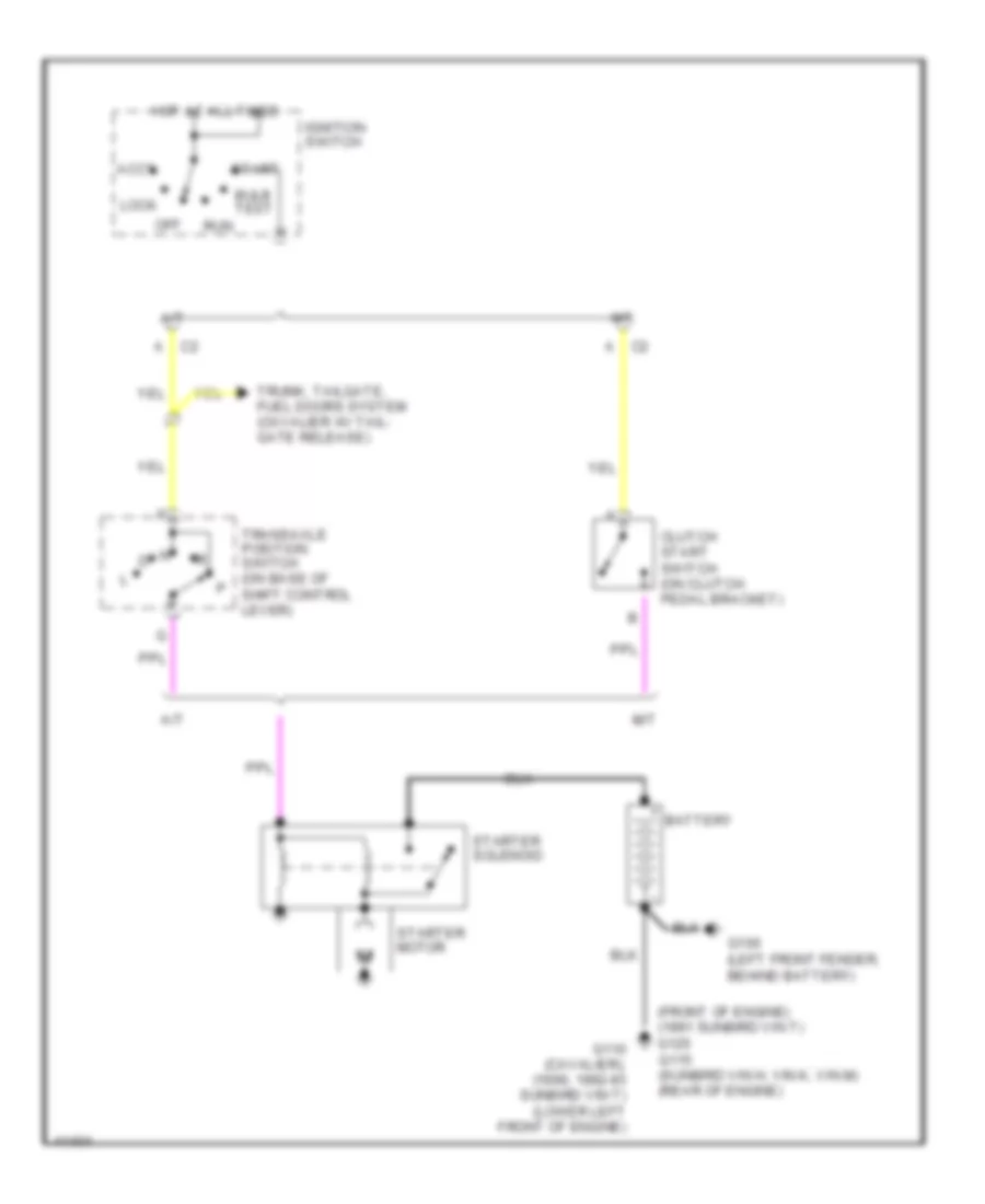 Starting Wiring Diagram for Chevrolet Cavalier VL 1990
