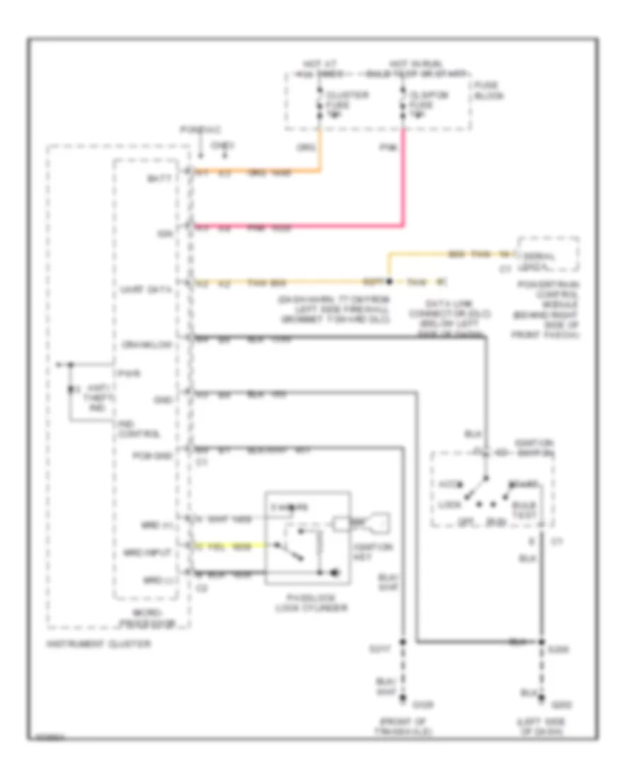 Anti theft Wiring Diagram for Chevrolet Cavalier RS 1998